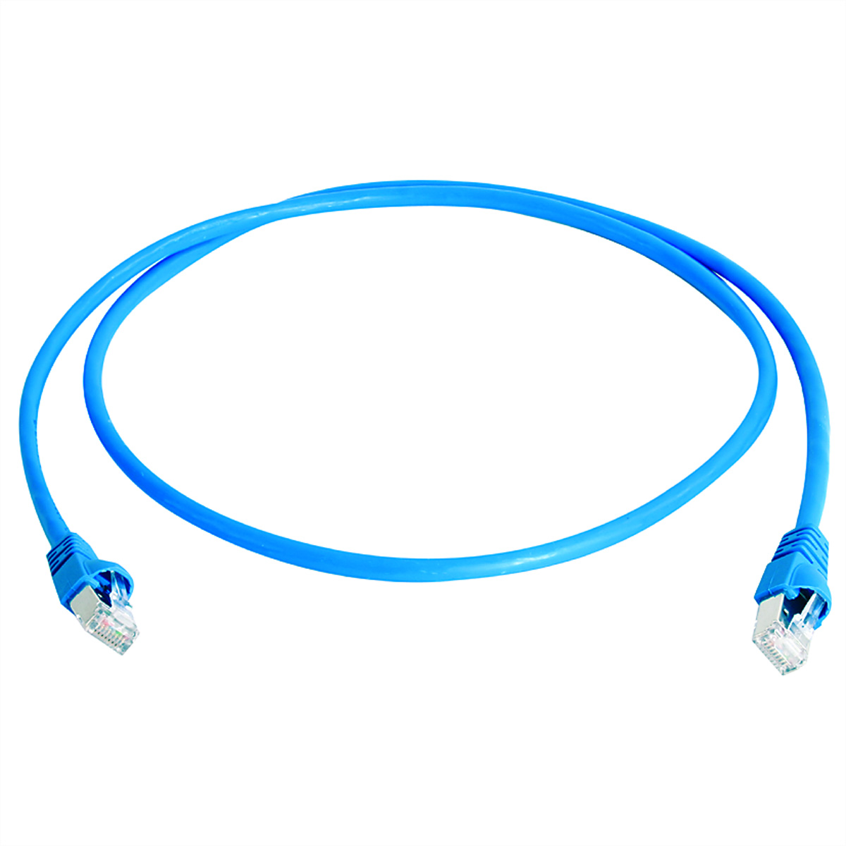 TELEGÄRTNER Mini patch cord S/FTP Cat.6A, MP8 FS500, LSZH, 1:1, blau, 1,5 m