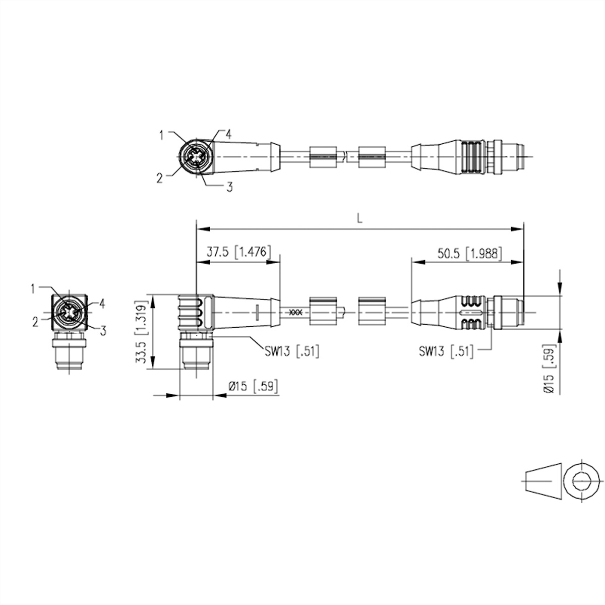 METZ CONNECT Verbindungsleitung M12 ST-M12 ST, 4-pol 1  (BILD2)