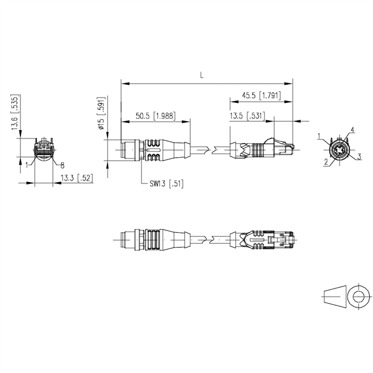 METZ CONNECT Verbindungsleitung M12 ST-RJ45 ST, 4-pol 1  (BILD2)