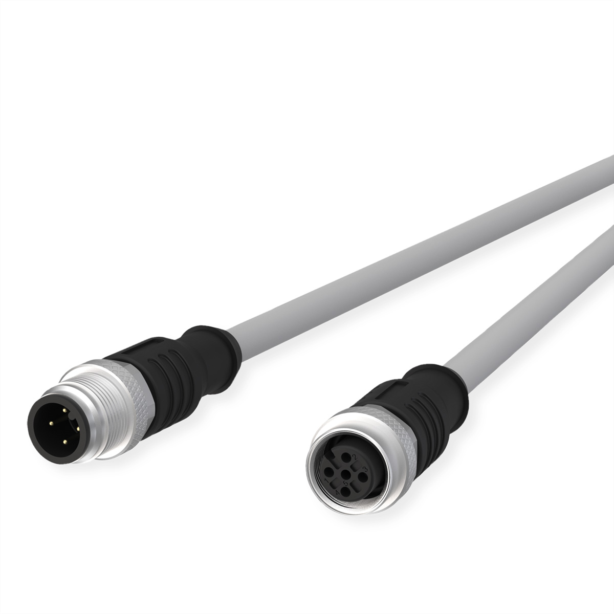 METZ CONNECT M12 Sensor-/Aktorleitung, A-kodiert, M12 Stecker gerade - M12 Buchse gerade, grau, 1 m METZ CONNECT M12 Sensor-/Aktorleitung, A-kodiert, M12 Stecker gerade - M12 Buchse gerade, grau, 1 m