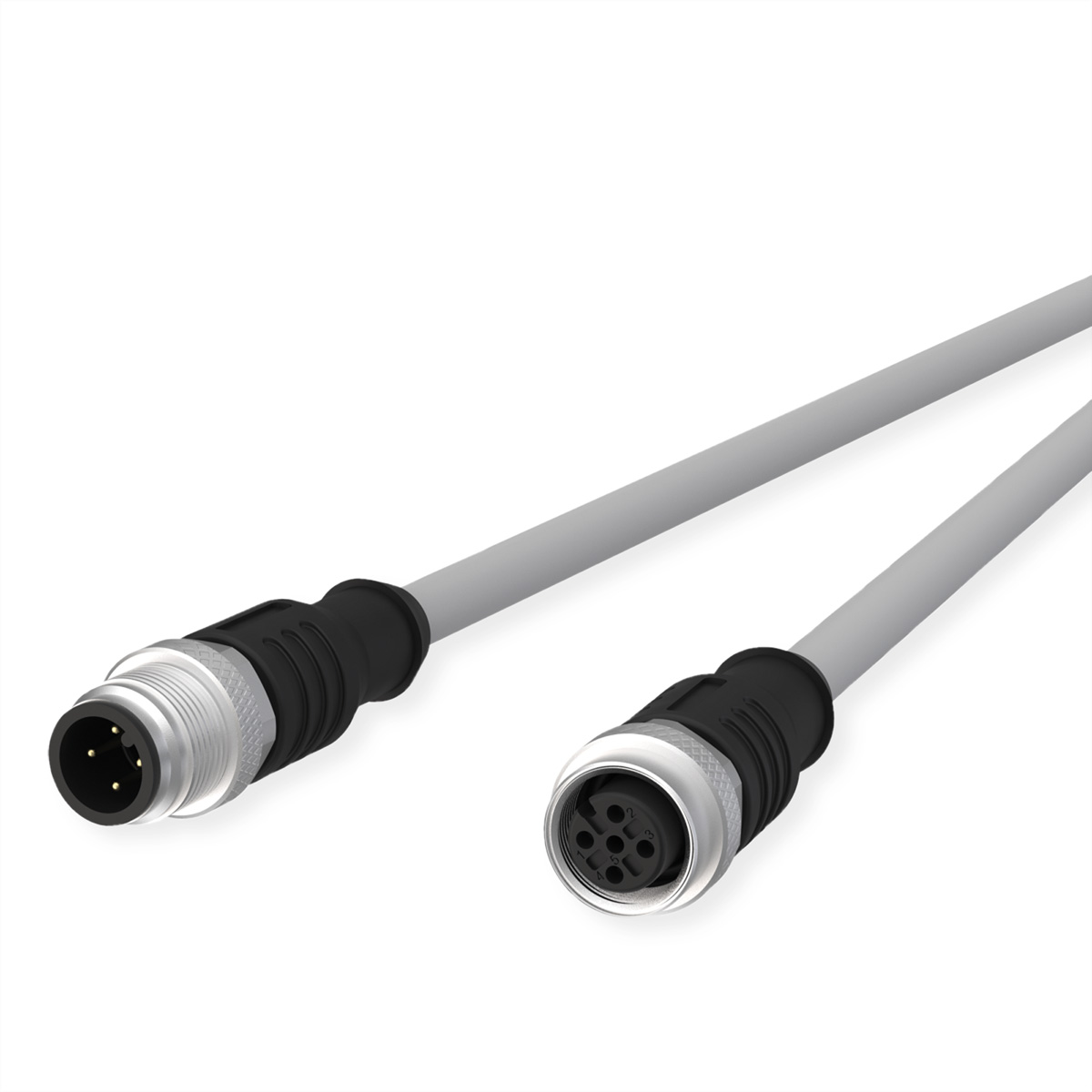 METZ CONNECT M12 Sensor-/Aktorleitung, A-kodiert, M12 Stecker gerade - M12 Buchse gerade, grau, 2 m METZ CONNECT M12 Sensor-/Aktorleitung, A-kodiert, M12 Stecker gerade - M12 Buchse gerade, grau, 2 m