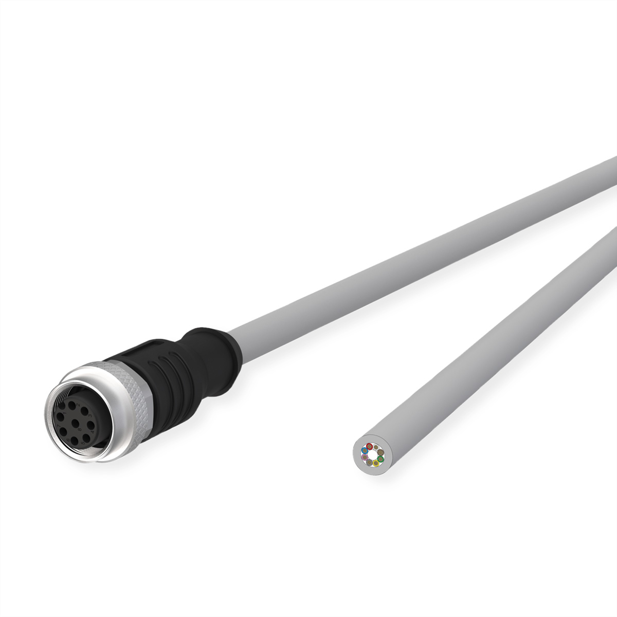 METZ CONNECT M12 Sensor-/Aktorleitung, A-kodiert, M12 Buchse gerade - freies Leitungsende, grau, 2 m METZ CONNECT M12 Sensor-/Aktorleitung, A-kodiert, M12 Buchse gerade - freies Leitungsende, grau, 2 m