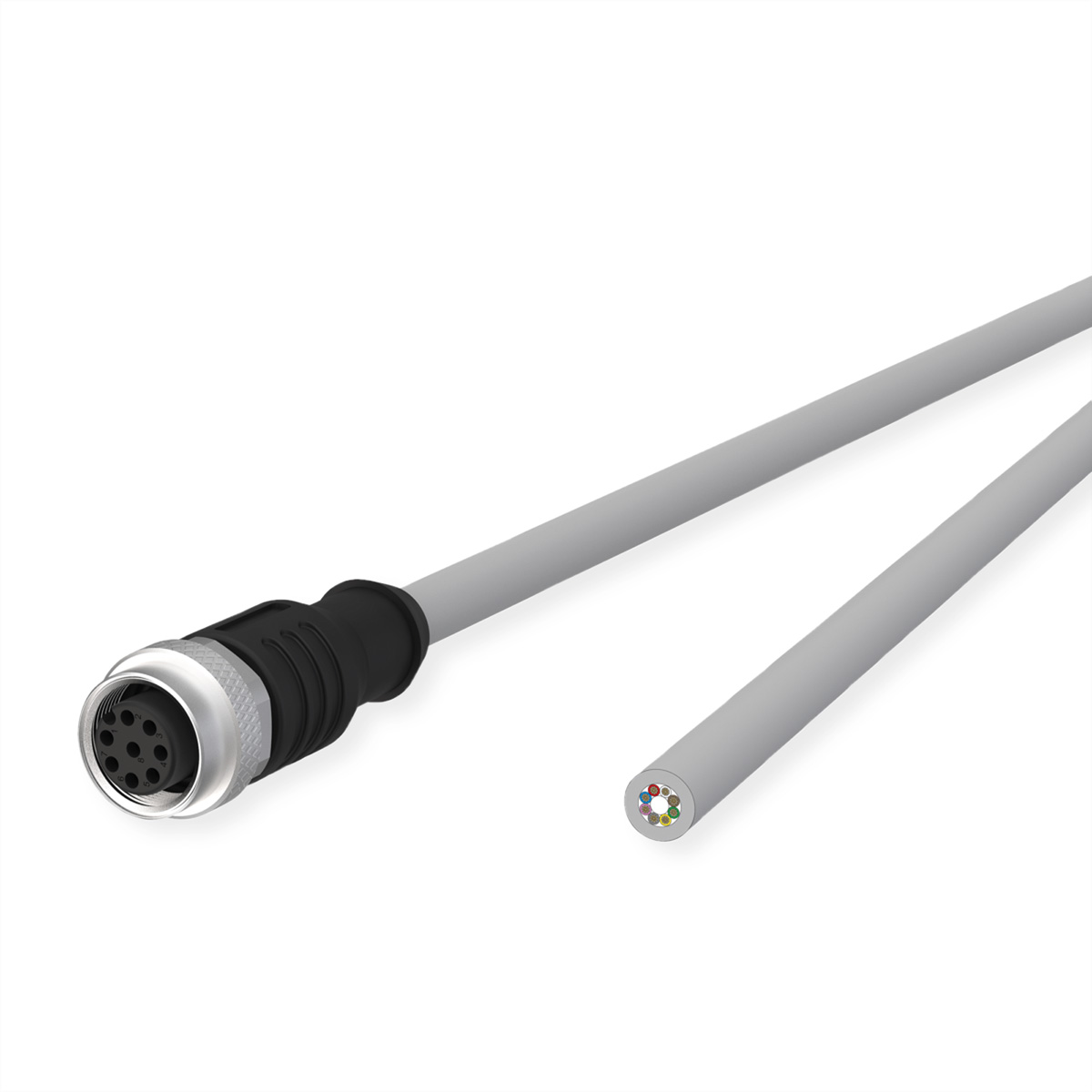 METZ CONNECT M12 Sensor-/Aktorleitung, A-kodiert, M12 Buchse gerade - freies Leitungsende, grau, 5 m METZ CONNECT M12 Sensor-/Aktorleitung, A-kodiert, M12 Buchse gerade - freies Leitungsende, grau, 5 m
