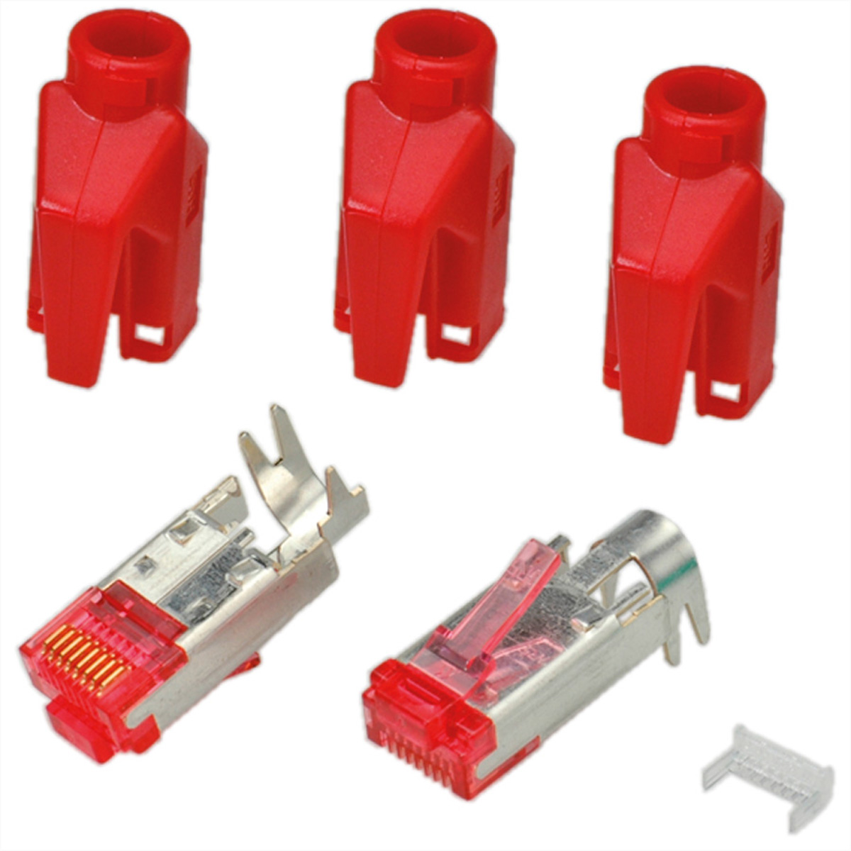 HiRose TM21 Stecker geschirmt, Tülle rot, 50 Stück