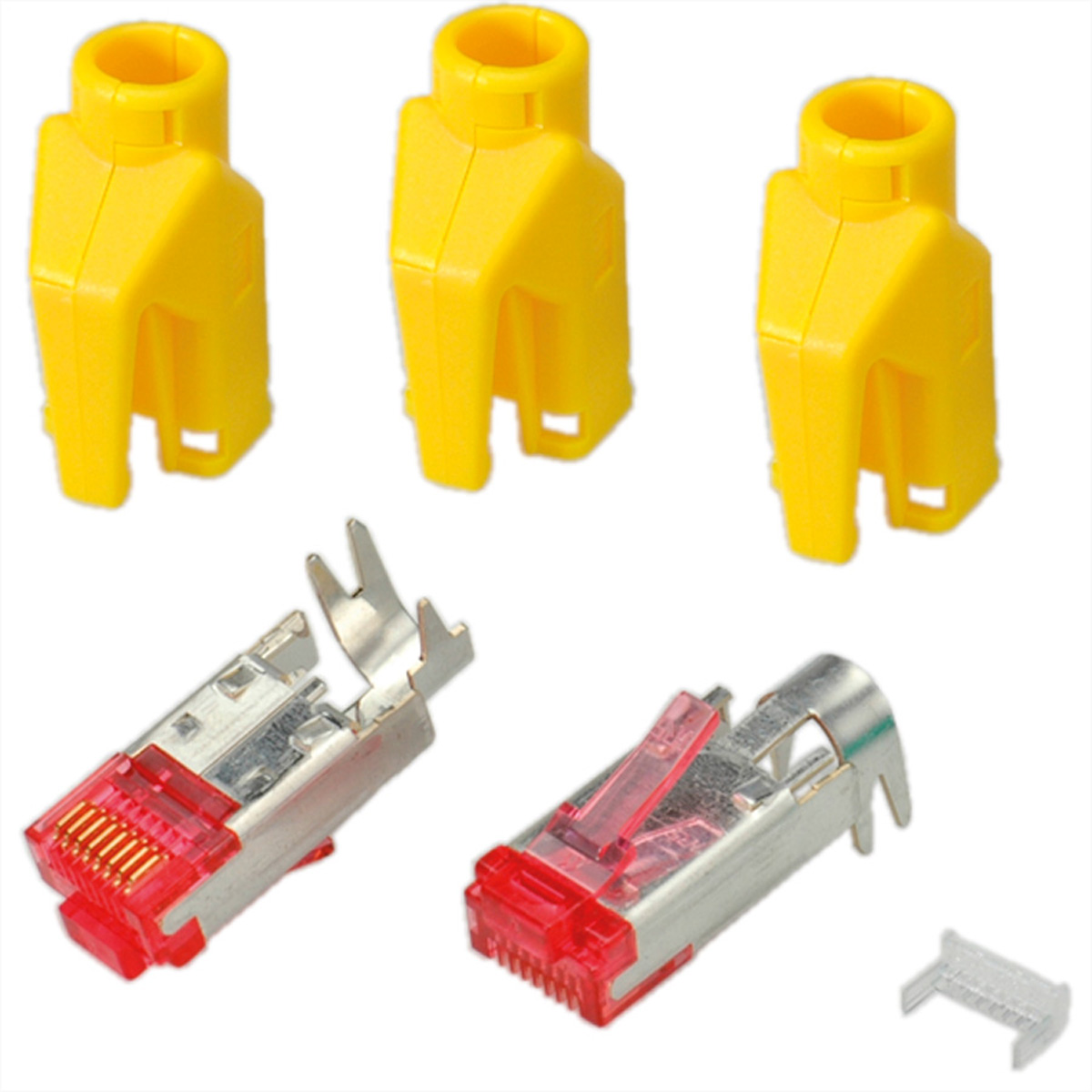 HiRose TM21 Stecker geschirmt, Tülle gelb, 50 Stück Keystones & Verbindungsmodule