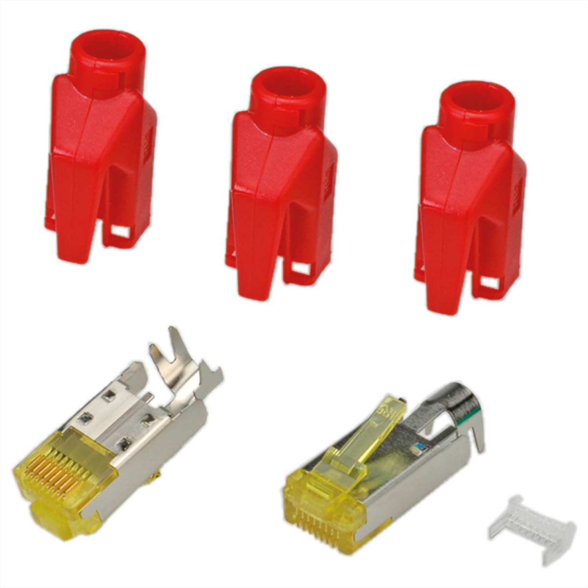 HiRose TM31 Stecker geschirmt, Tülle rot, 50 Stück Keystones & Verbindungsmodule