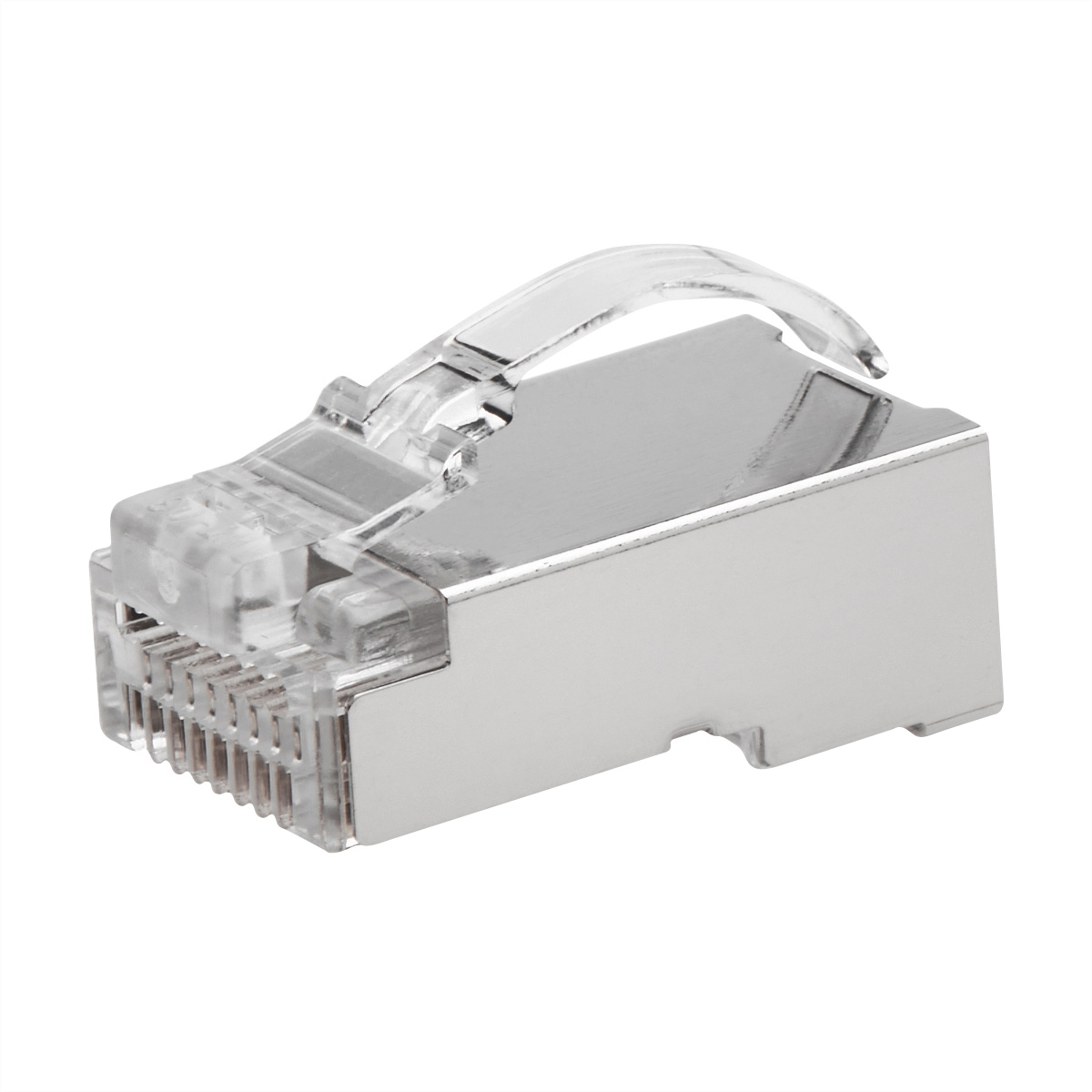 ROLINE RJ45 Stecker, geschirmt, Cat.6/6A (Class E/EA), einfacher Durchgang, für Massiv-/Litzendraht, 10 St. Bauteile / Konfektion
