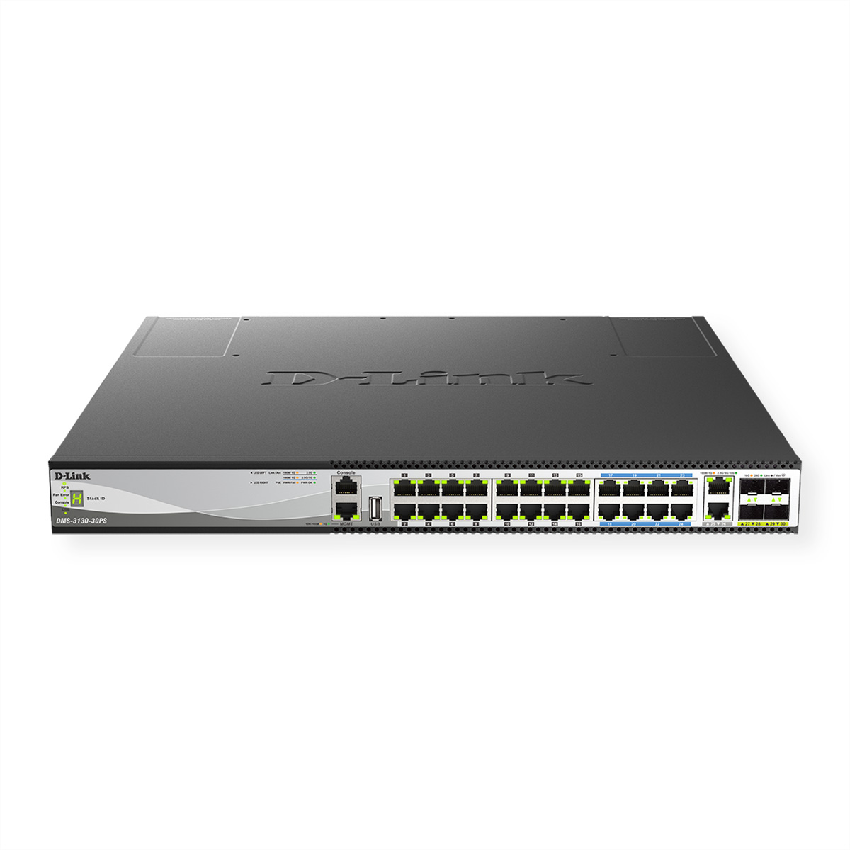 D-Link DMS-3130-30PS/E 30-Port Layer 3, PoE 740W  Multi-Gigabit Stack Switch Netzwerk-Switch