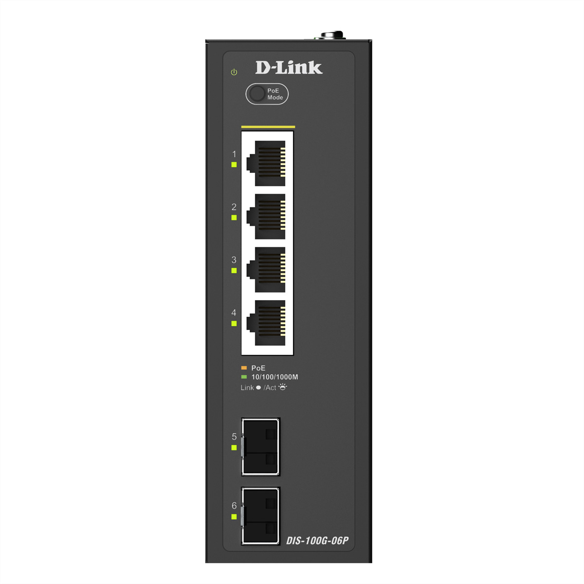 D-Link DIS-100G-06P 6Port Gigabit Switch Industrial PoE 4x Rj45 + 2x SFP
