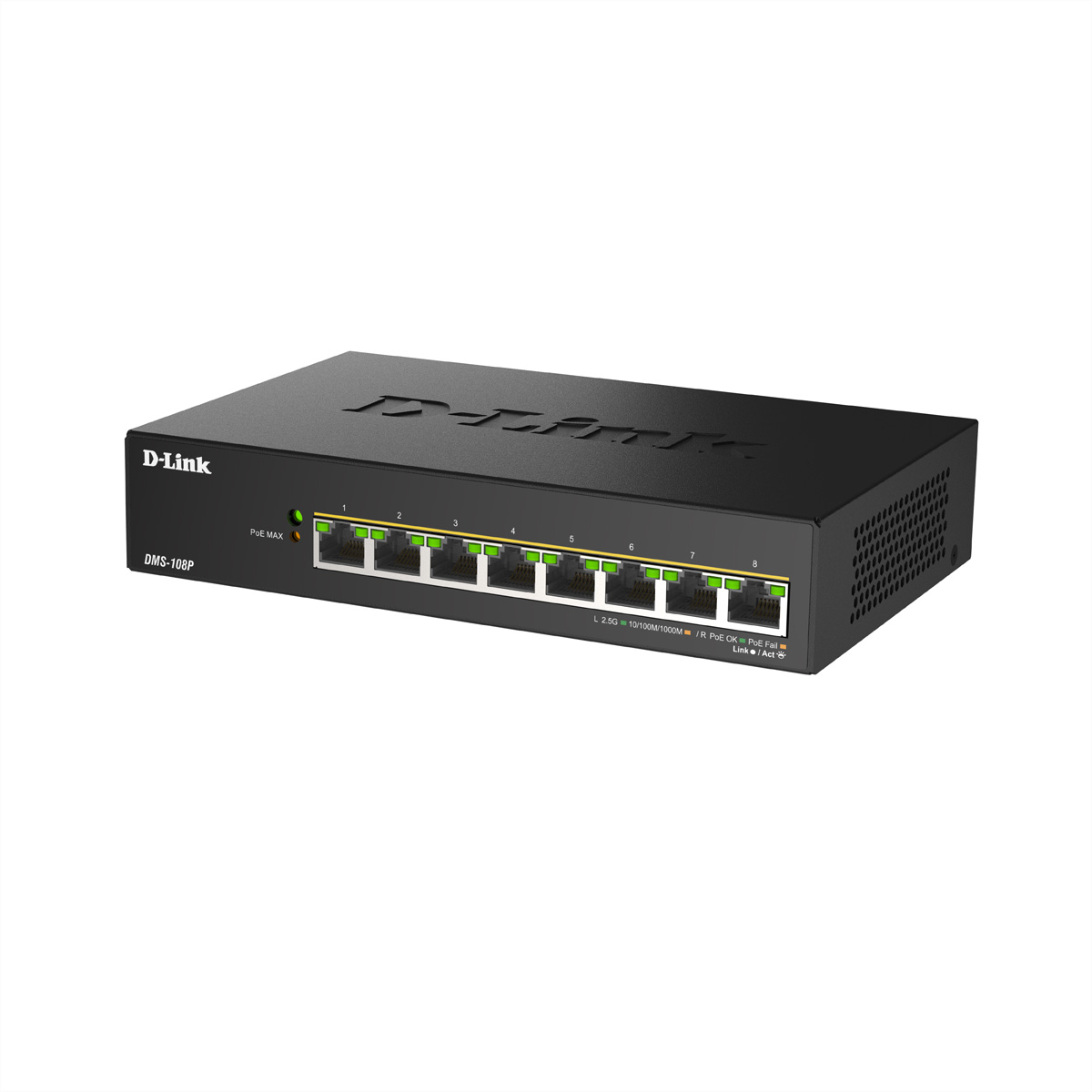 D-Link DMS-108P/E 8-Port Switch Multi-Gigabit Unmanaged PoE