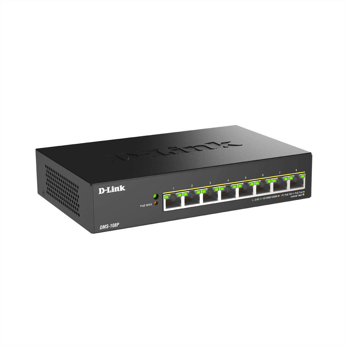 D-Link DMS-108P/E 8-Port Switch Multi-Gigabit Unmanaged PoE