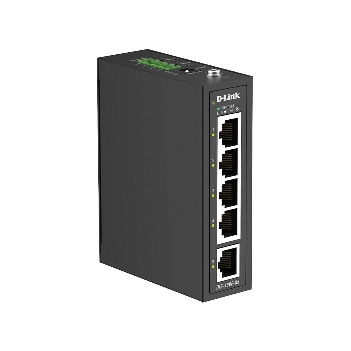 D-Link DIS-100E-05 5-Port Switch, Industrial Fast Ethernet Unmanaged Netzwerk-Switch