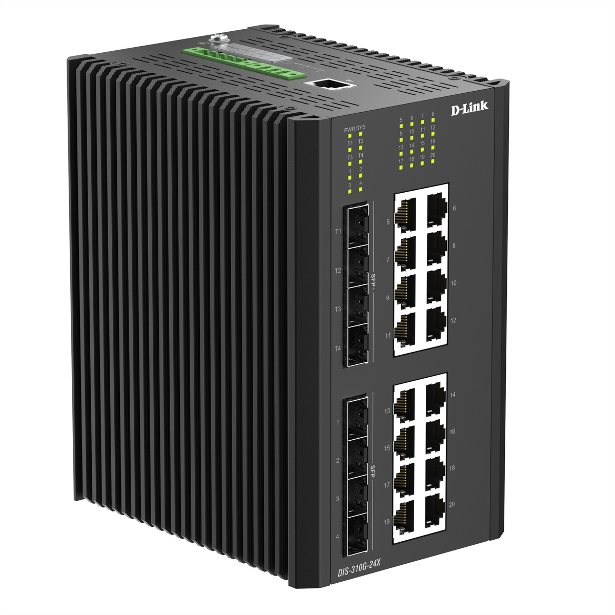 D-Link DIS-310G-24X 24-Port Switch Industrial Gigabit 4x 10G SFP+, 4x SFP Netzwerk-Switch