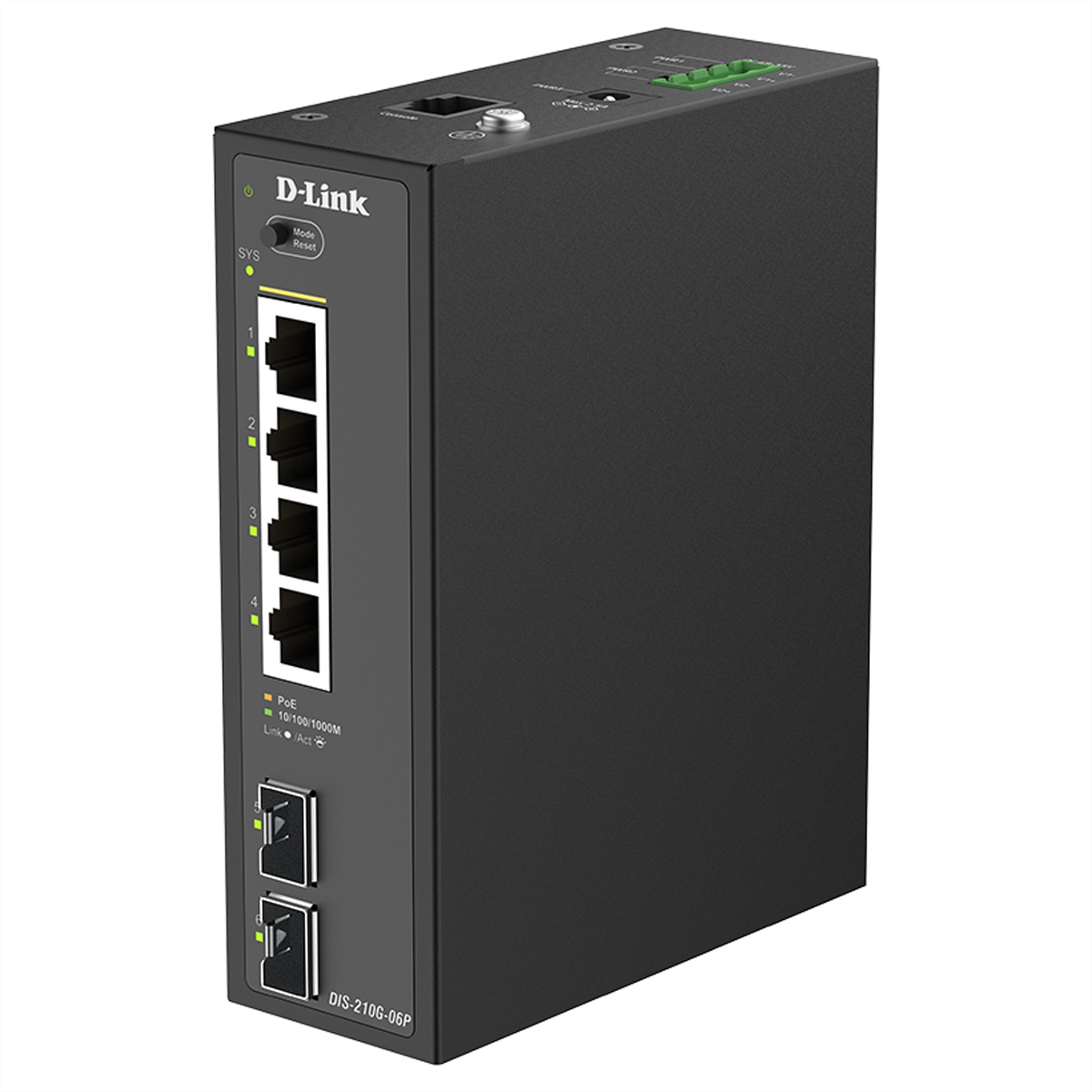 D-Link DIS-210G-06P 6-Port Switch, Smart Managed Gigabit PoE Industrial Netzwerk-Switch
