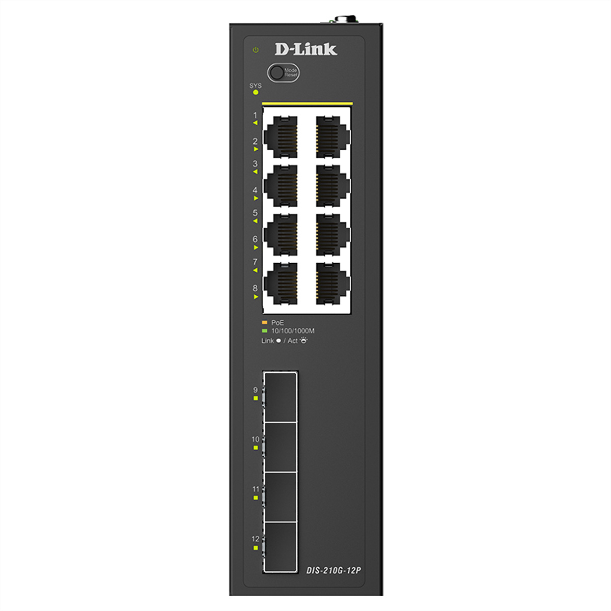 D-Link DIS-210G-12P 12-Port Switch, Smart Managed Gigabit PoE Industrial