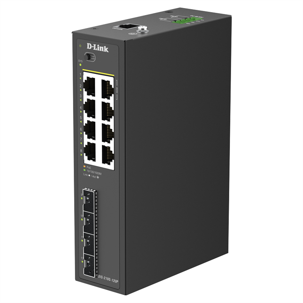 D-Link DIS-210G-12UP 12-Port Switch, Smart Managed Gigabit PoE Industrial Netzwerk-Switch
