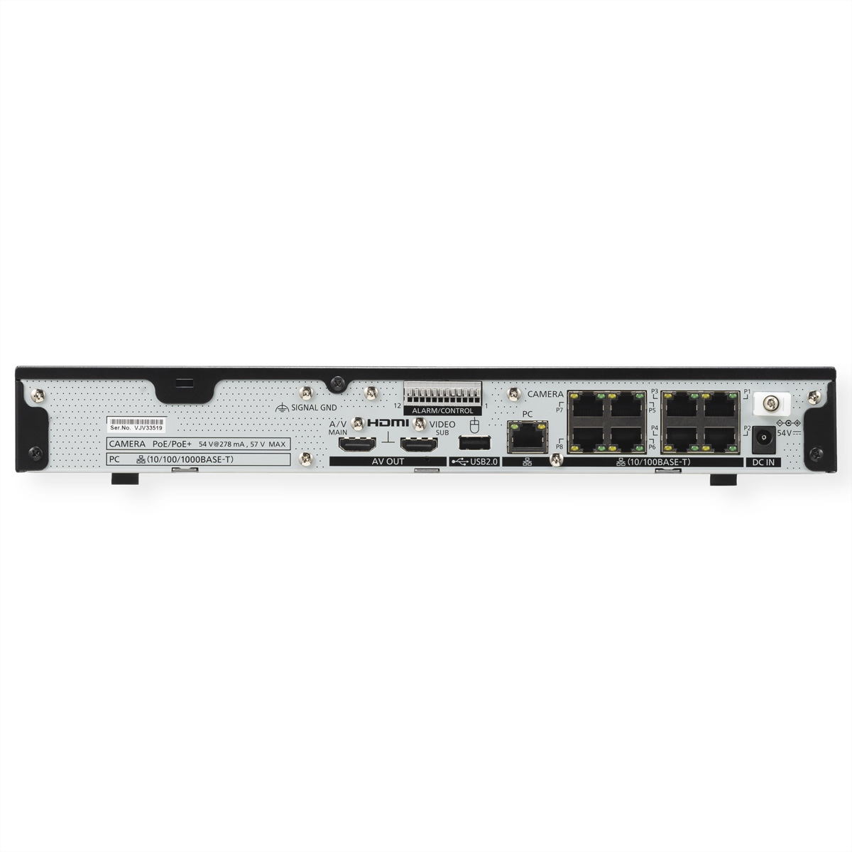 i-PRO WJ-NU300KG NVR, 16 Kamerakanäle, 8x 100Mbps (POE), 1x 1.000 Mpbs