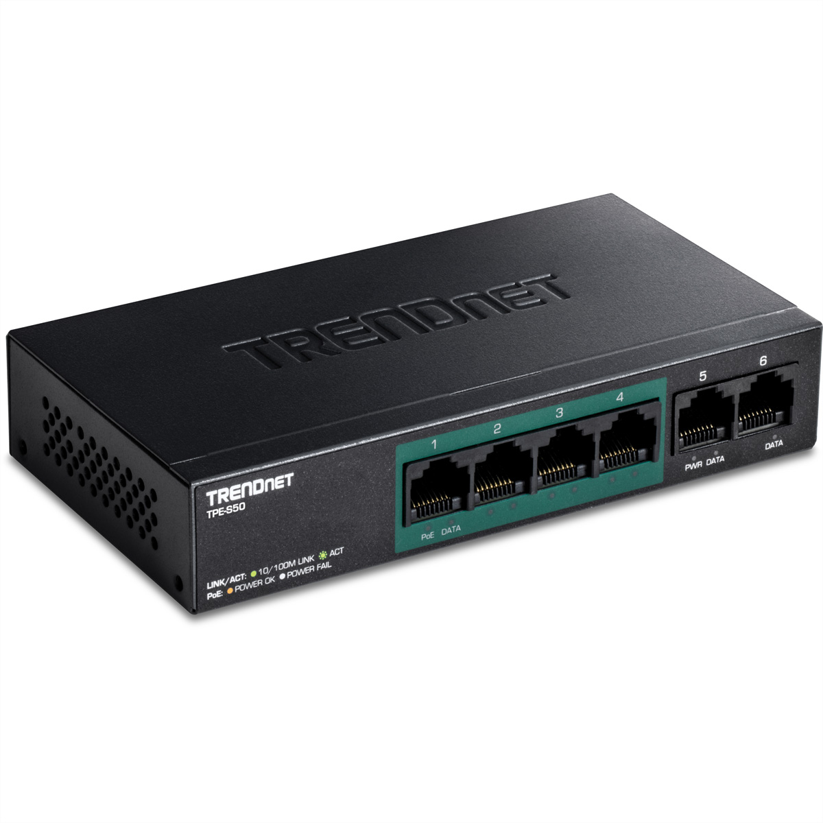 TRENDnet TPE-S50 6-Port PoE Switch 10/100Mbps 60W TRENDnet TPE-S50 6-Port PoE Switch 10/100Mbps 60W