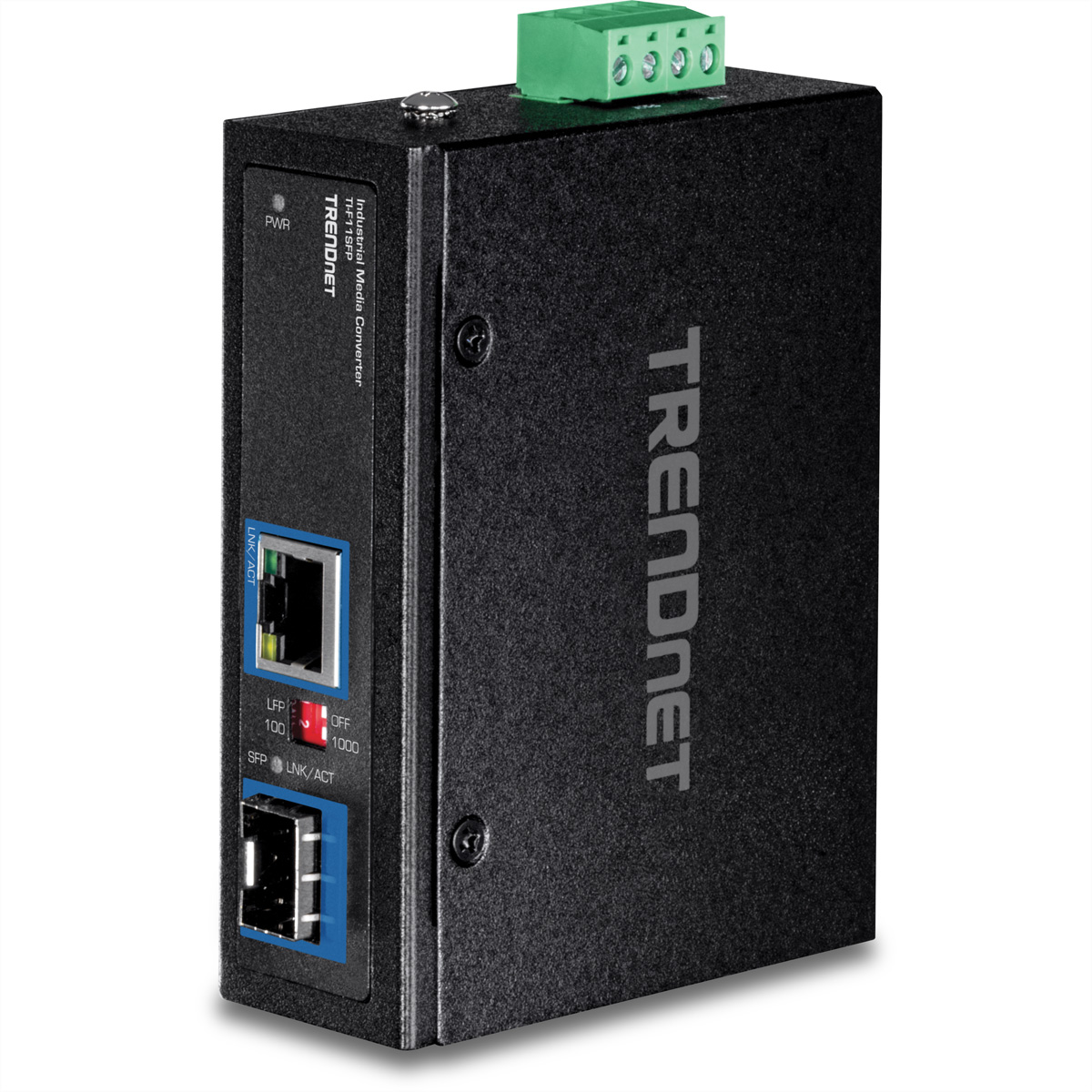 TRENDNET Converter Industrial 100/1000Base-T to SFP Media IP 30