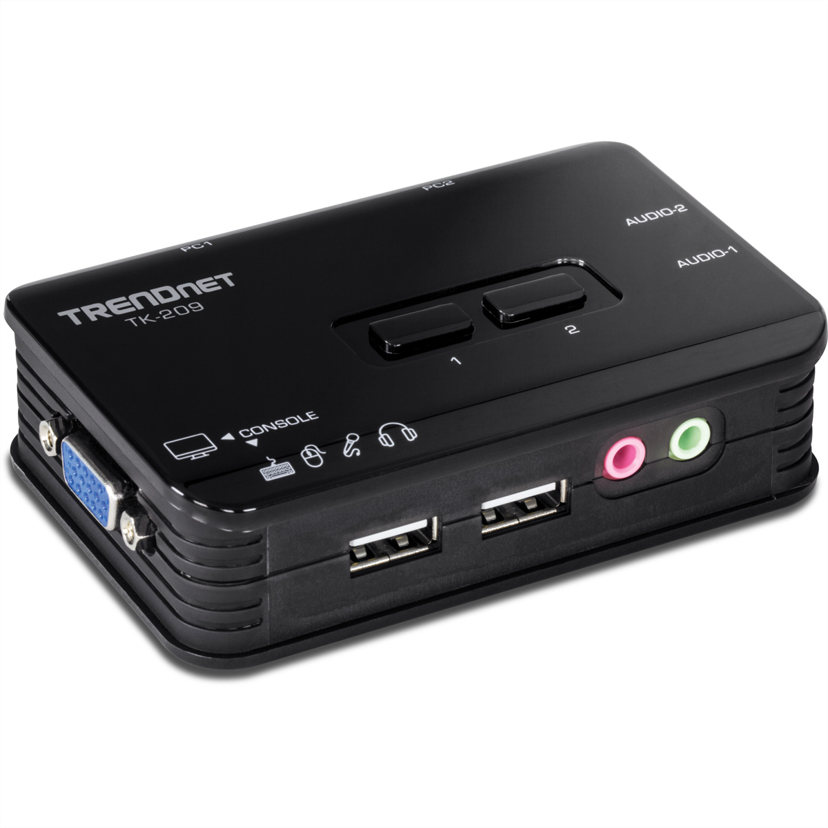 TRENDnet TK-209K KVM Switch 2-Port USB Kit mit Audio