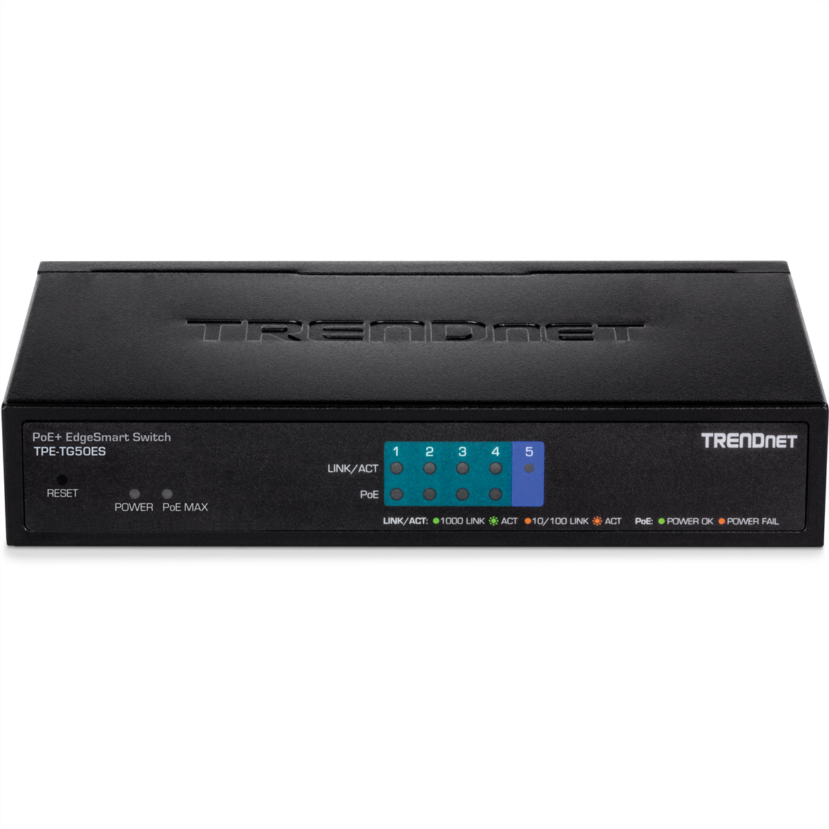 TRENDnet TPE-TG50ES PoE+ Switch (31W) 5-Port Gigabit EdgeSmart