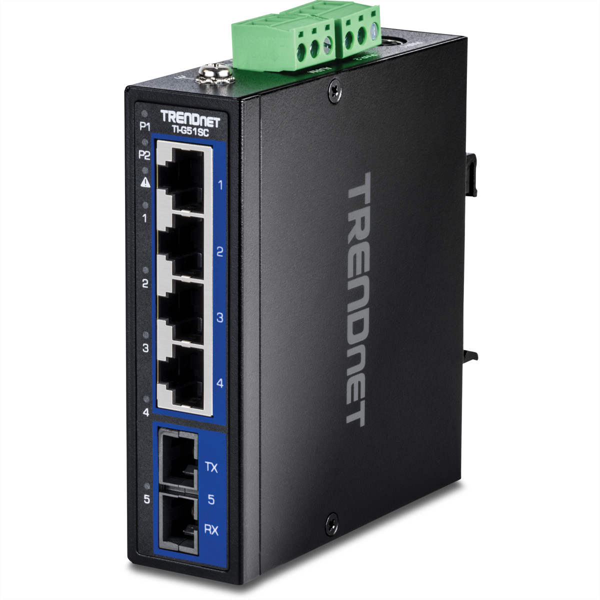 TRENDnet TI-G51SC 5-Port Gigabit Switch Industrial DIN-Rail mit MM SC-Port