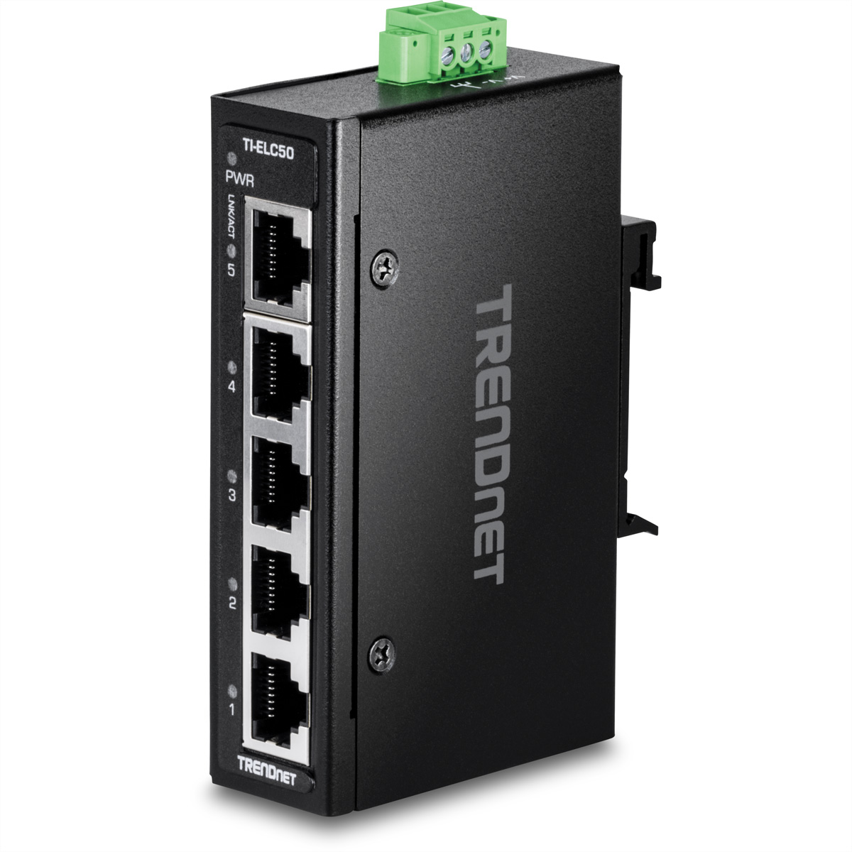 TRENDnet TI-ELC50 5-Port Ethernet Mini Switch Industrial DIN-Rail TRENDnet TI-ELC50 5-Port Ethernet Mini Switch Industrial DIN-Rail