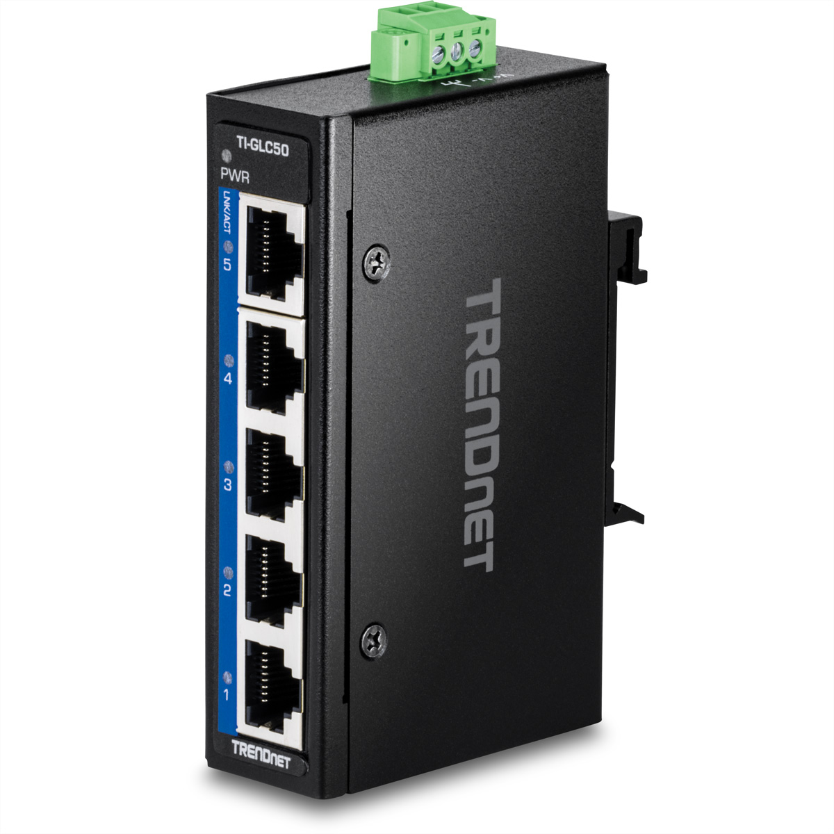 TRENDnet TI-GLC50 5-Port Gigabit Industrial DIN-Rail Mini TRENDnet TI-GLC50 5-Port Gigabit Industrial DIN-Rail Mini