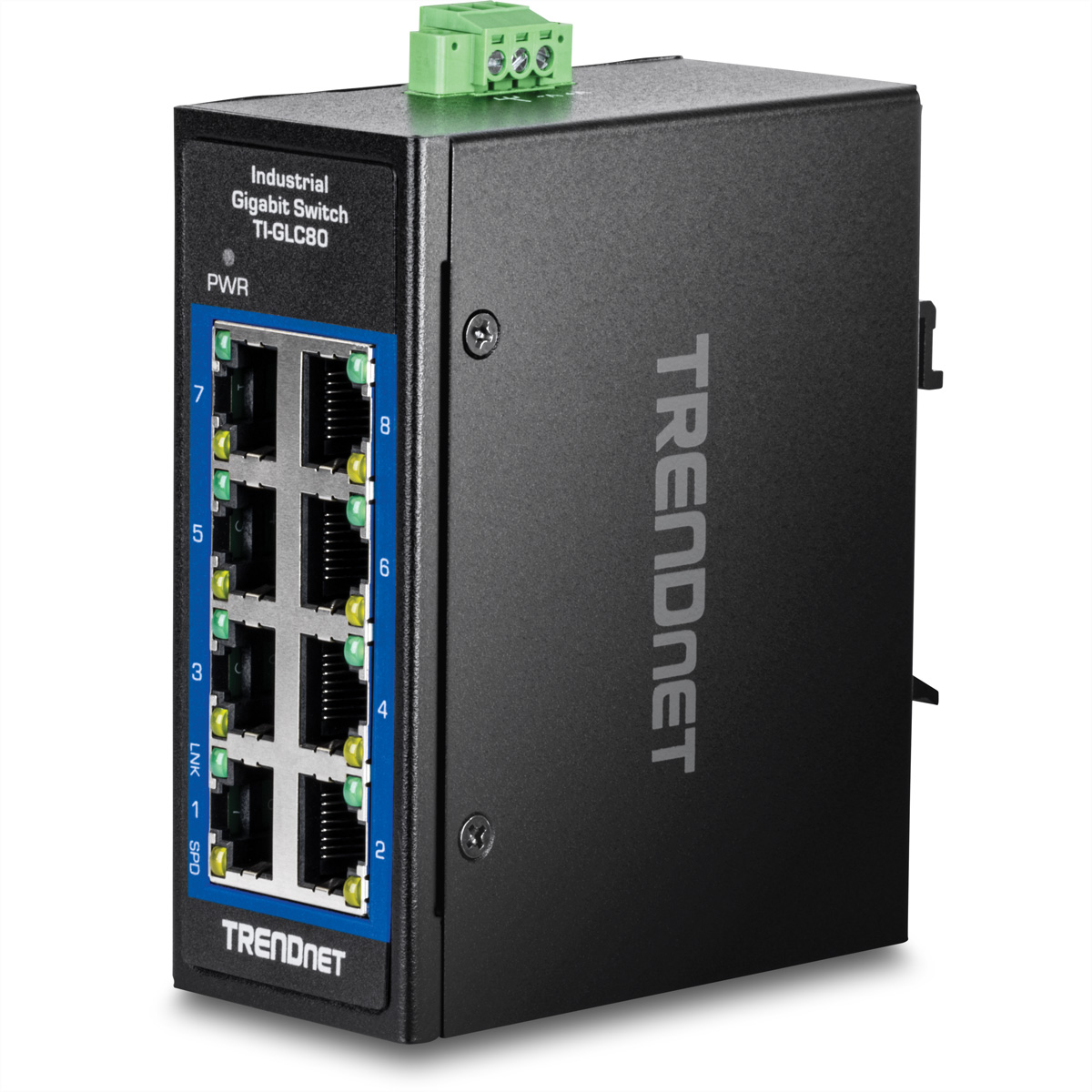 TRENDnet TI-GLC80 8-Port Gigabit Industrial DIN-Rail Mini TRENDnet TI-GLC80 8-Port Gigabit Industrial DIN-Rail Mini