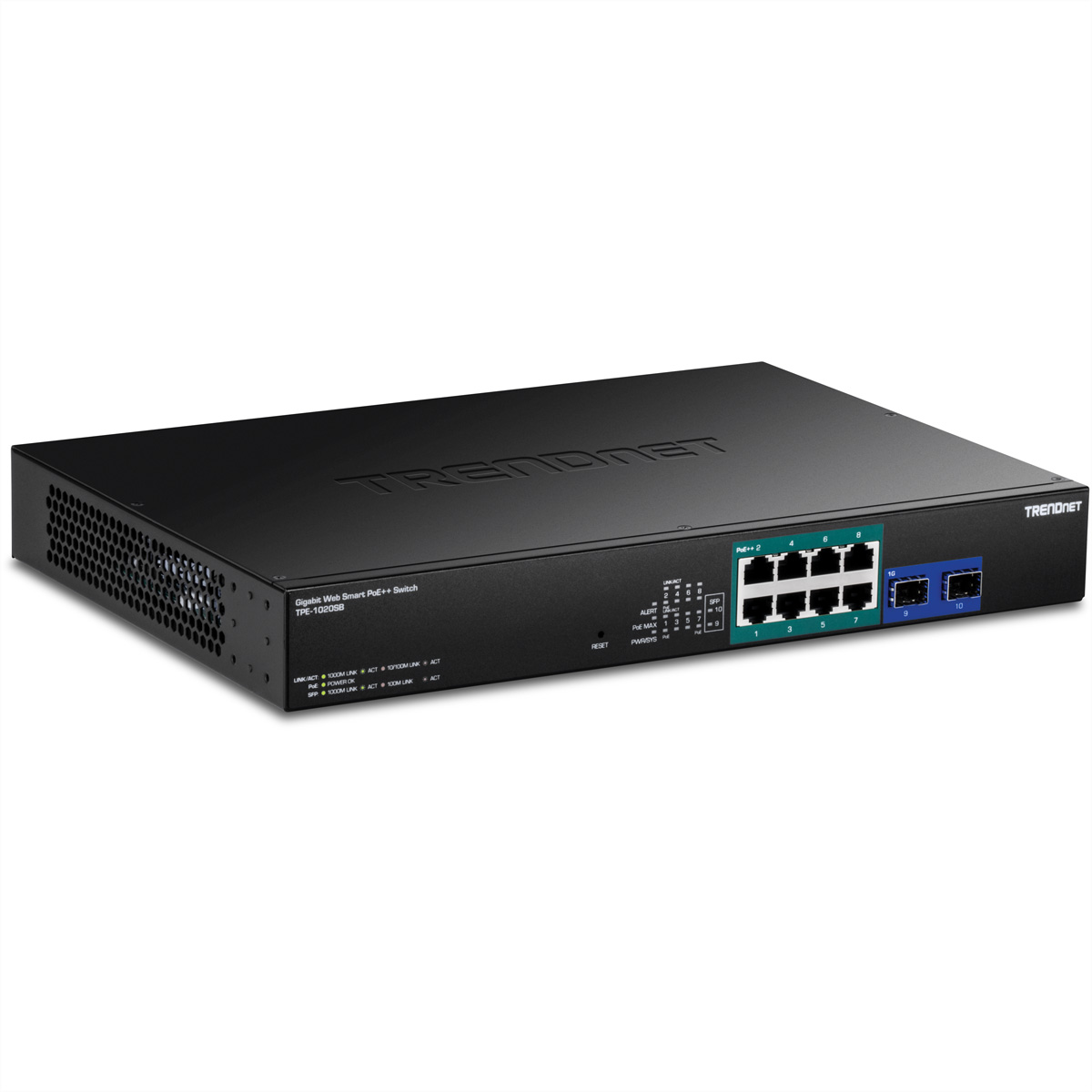 TRENDnet TPE-1020SB 10-Port PoE++ Switch Gigabit Web Smart TRENDnet TPE-1020SB 10-Port PoE++ Switch Gigabit Web Smart