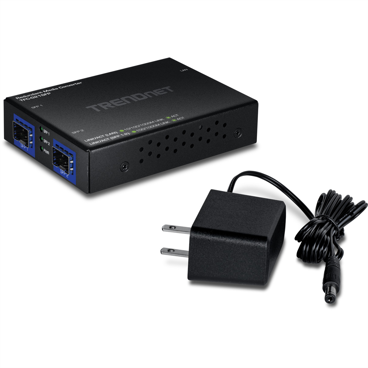 TRENDnet TFC-G21SFP Medien Konverter 1000BASE-T zu Dual SFP, Redundant Mode