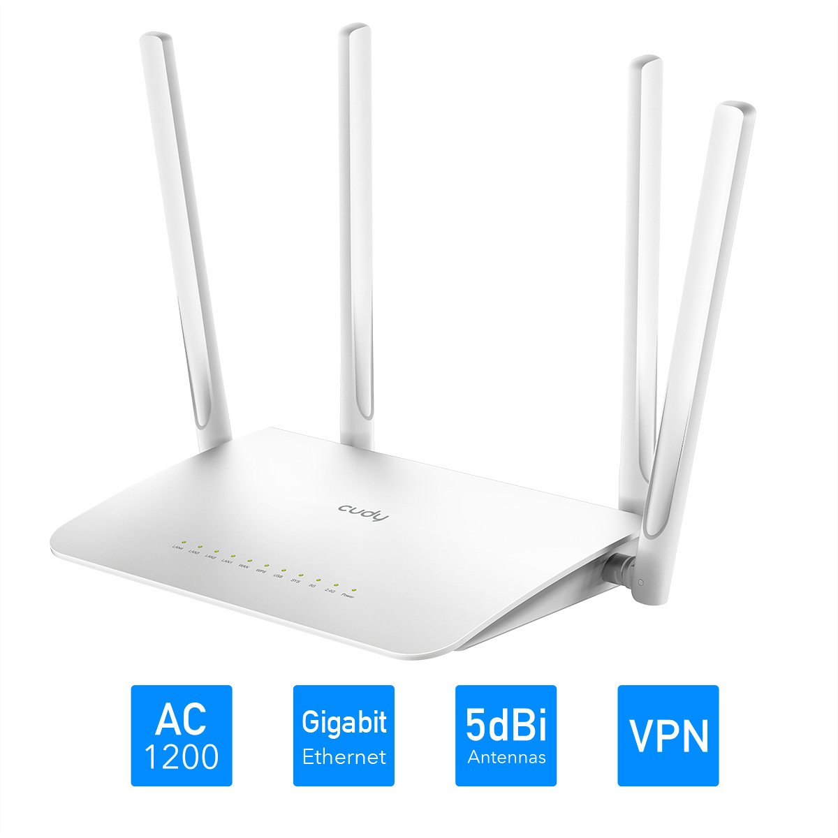 CUDY WR1300 AC1200 Wi-Fi Mesh Router Gigabit