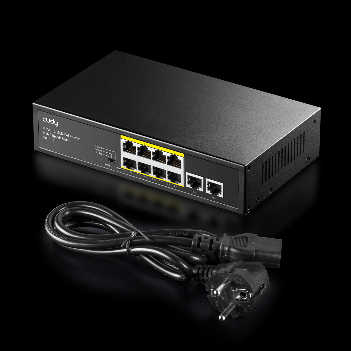 CUDY FS1010P 8-Port 10/100M PoE+ Switch 2 Uplink Ports FS1010P (BILD2)