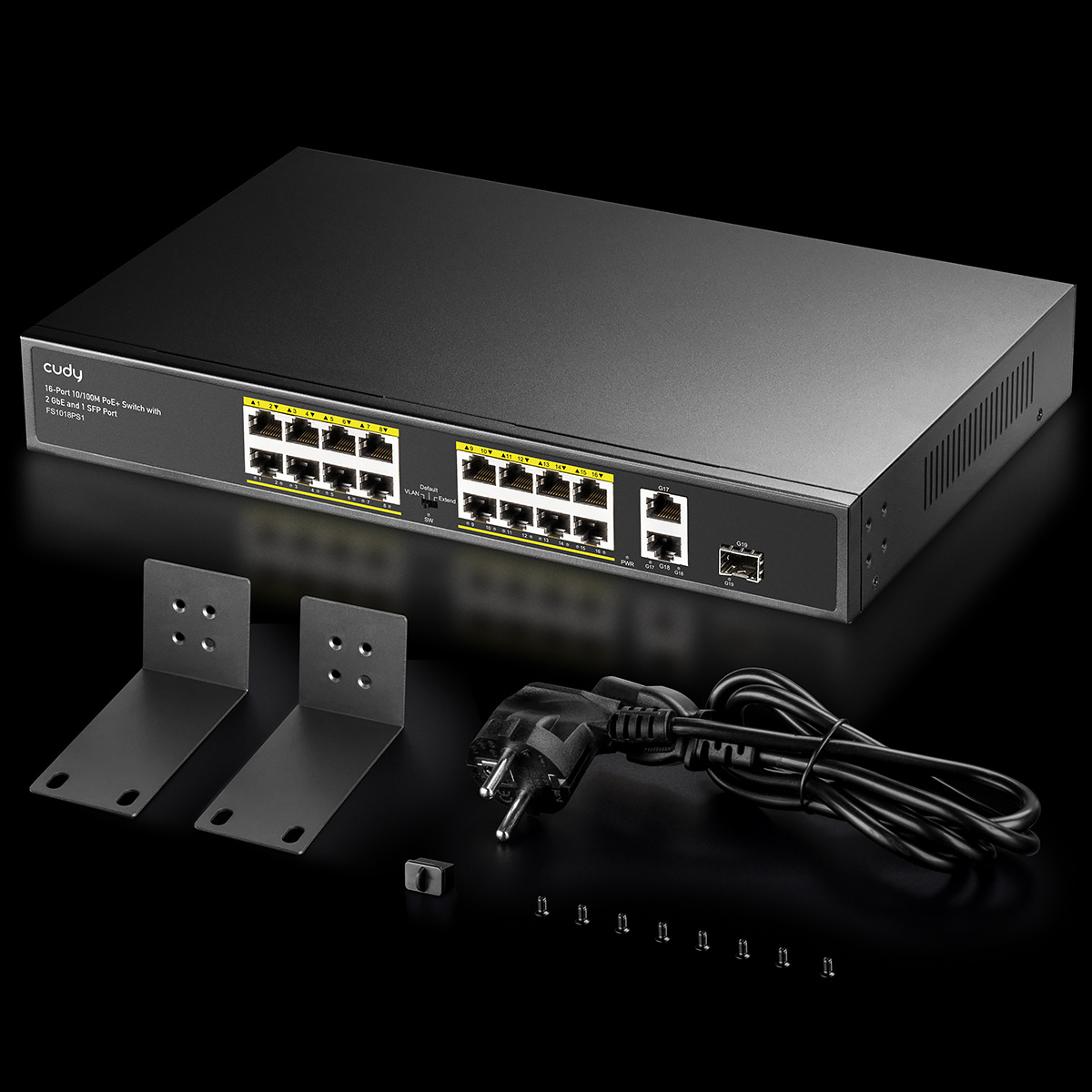 CUDY FS1018PS1 16-Port 10/100M PoE+ Switch 2 Gigabit 1  (BILD2)