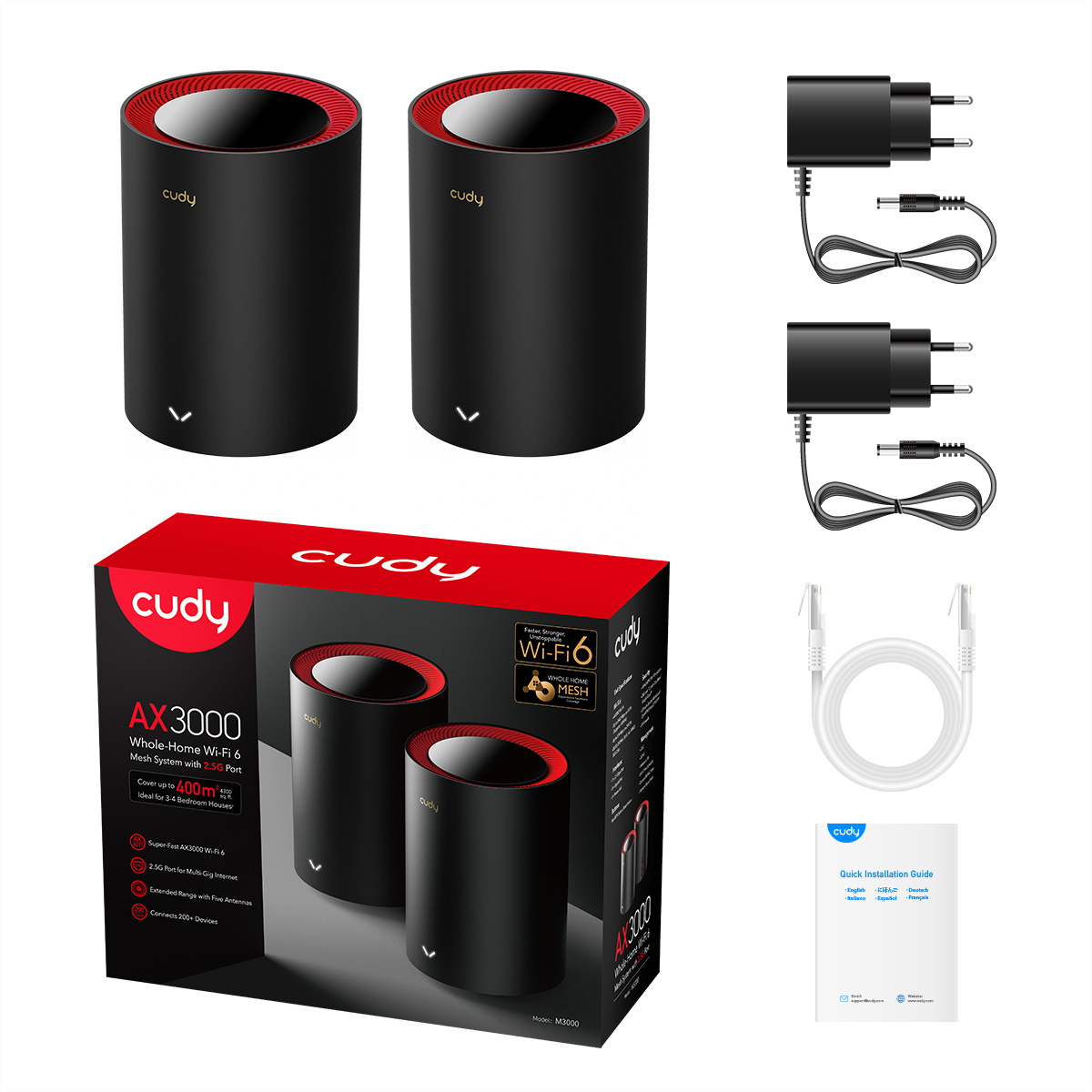 CUDY M3000 AX3000 Wi-Fi 6 Mesh 2.5G 2er-Pack, Cudy  (BILD2)