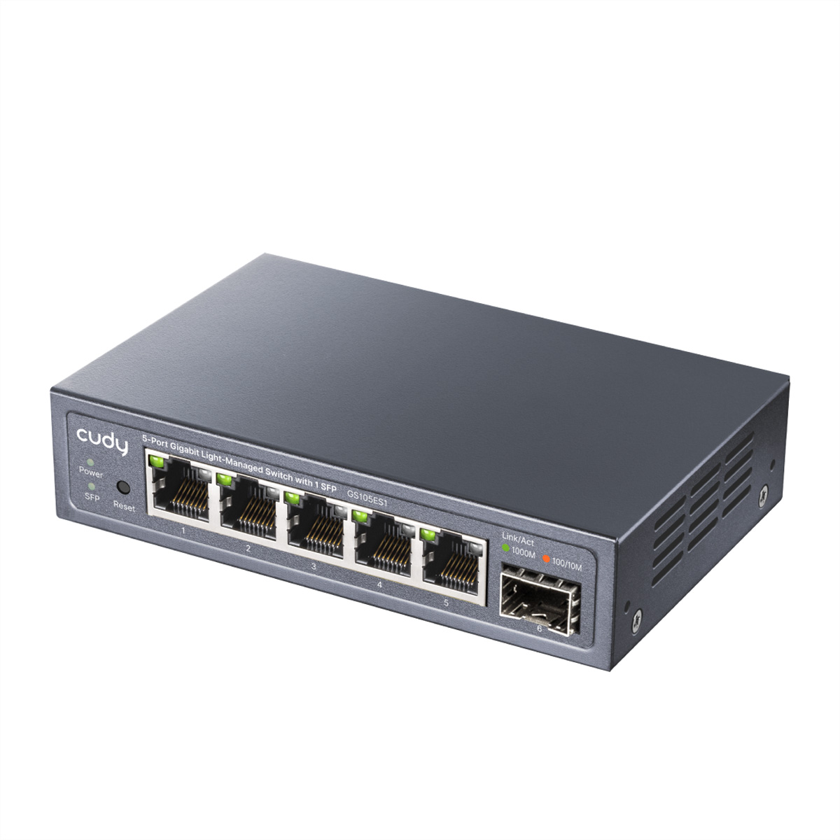 CUDY GS105ES1 5-Port Gigabit Switch Light Managed mit 1 SFP Netzwerk-Switch