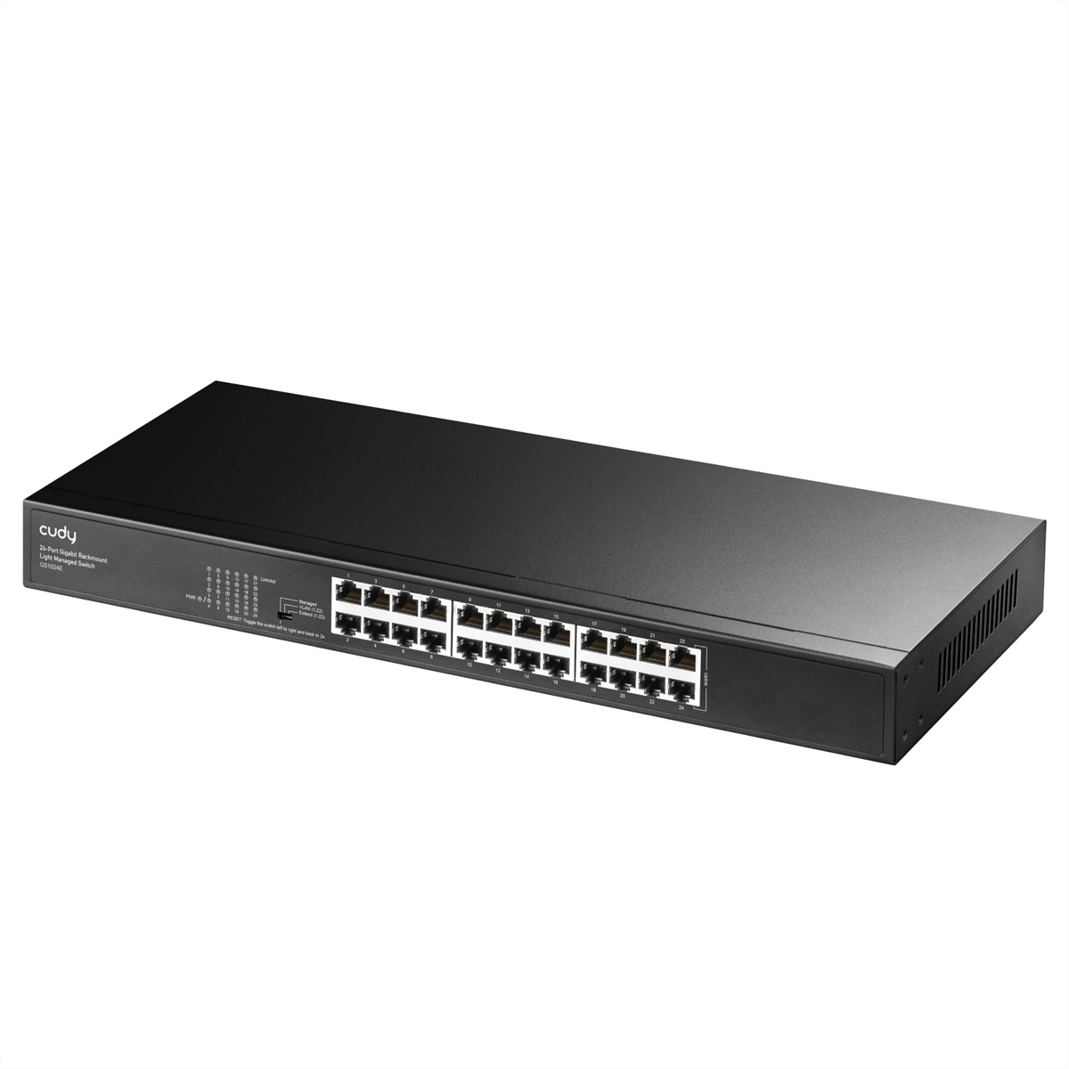 CUDY GS1024E 24-Port Gigabit Switch Light Managed Rackmount Netzwerk-Switch