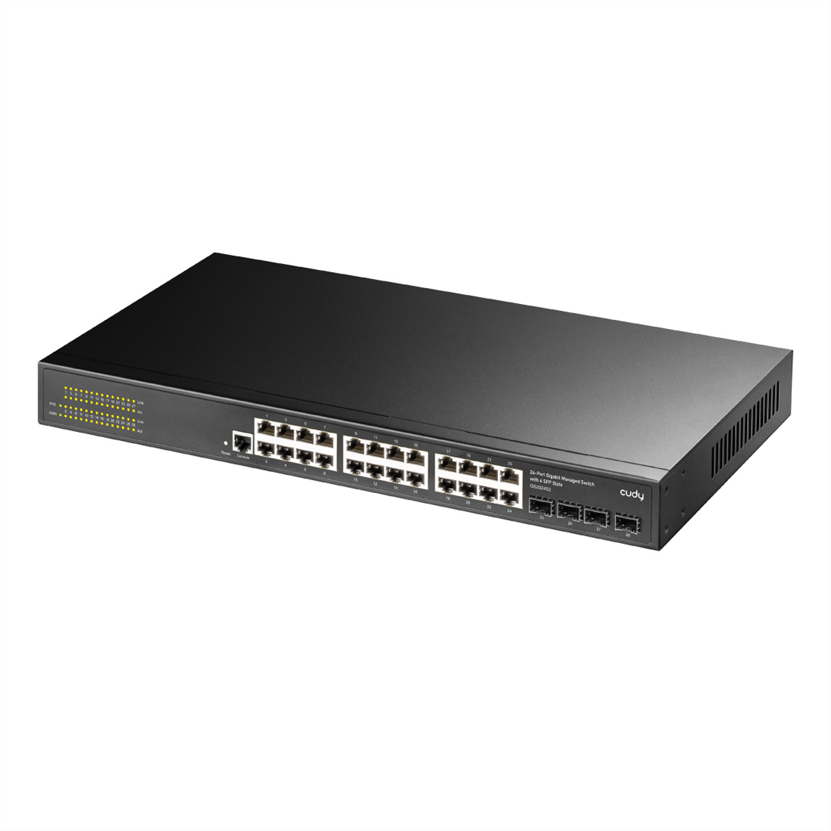 CUDY GS2024S2 24-Port Gigabit Switch Layer 2 Managed mit 4 Gigabit SFP Slots Netzwerk-Switch