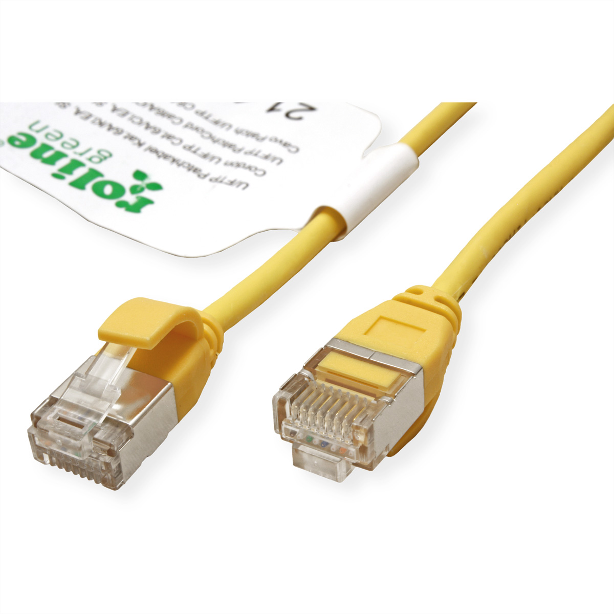 ROLINE green 21443323 RJ45 Netzwerkkabel, Patchkabel CAT 6a U/FTP 1.00 m Gelb 1 St.