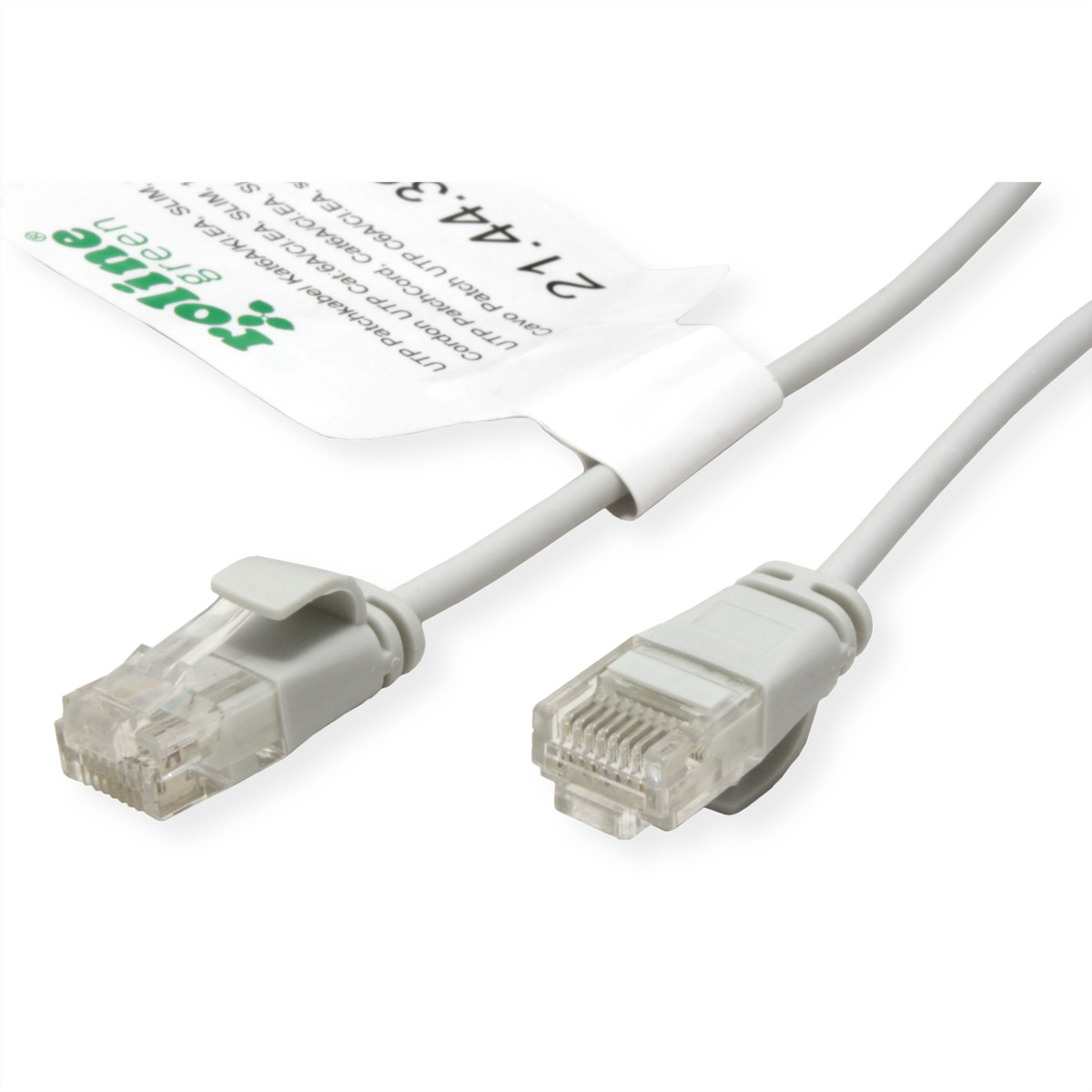 ROLINE GREEN UTP Patchkabel Kat.6A (Class EA), LSOH, slim, grau, 1 m