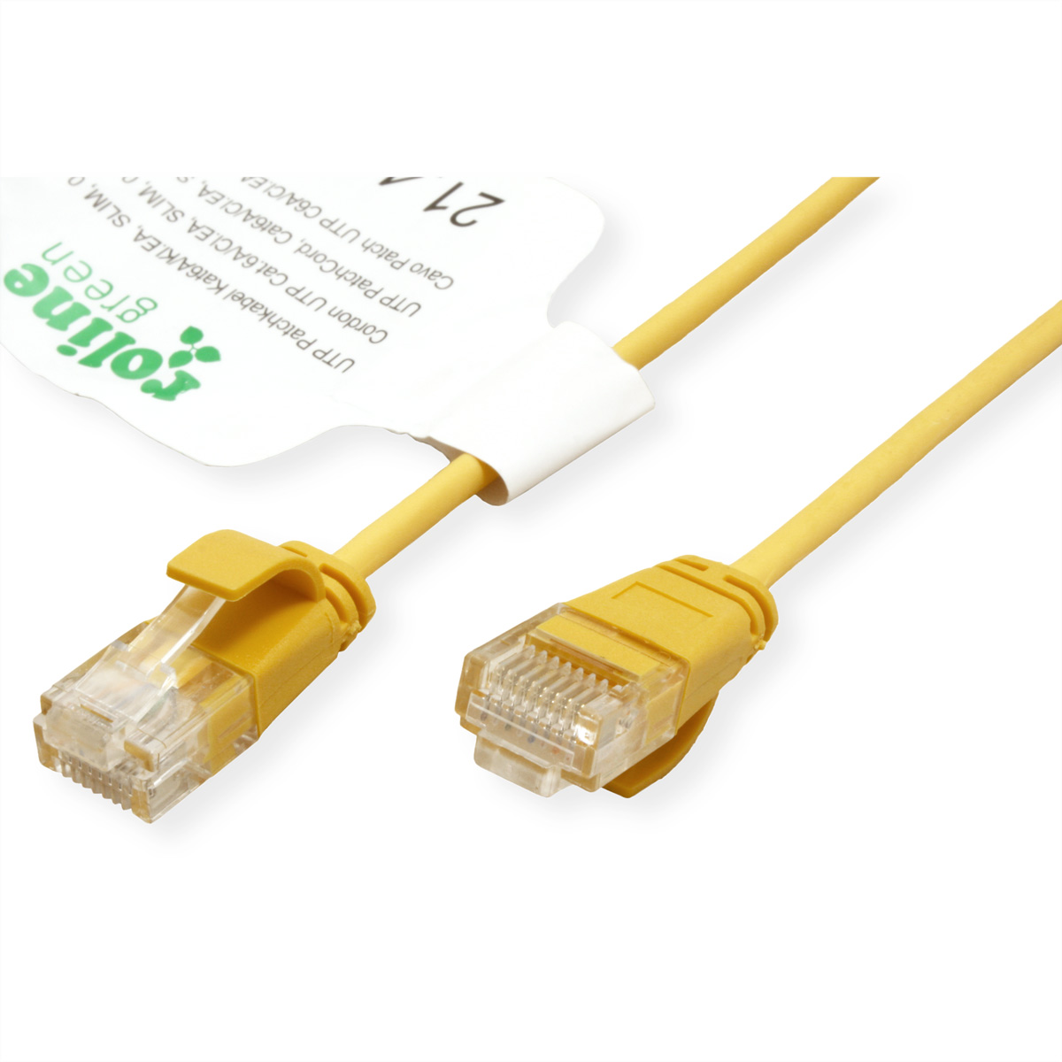 ROLINE green 21443923 RJ45 Netzwerkkabel, Patchkabel CAT 6a U/UTP 1.00 m Gelb 1 St.