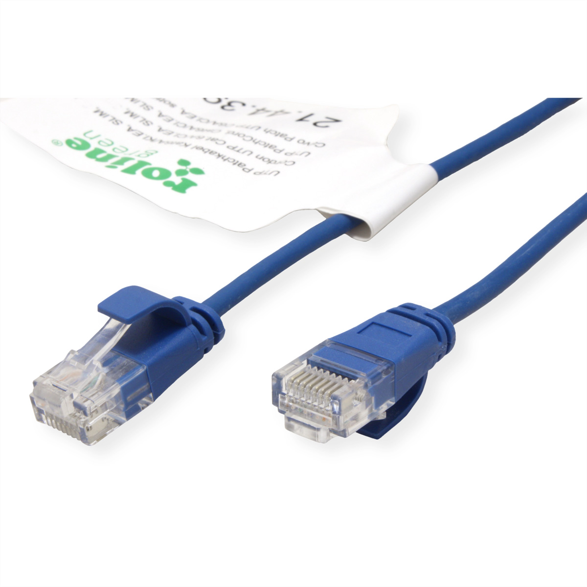 ROLINE GREEN UTP Patchkabel Kat.6A (Class EA), LSOH, slim, blau, 0,5 m