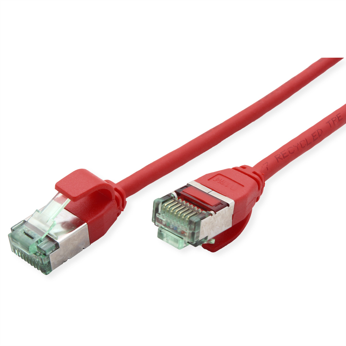ROLINE RM U/FTP DataCenter Patchkabel Cat.6A (Class EA), slim, rot, 0,15 m