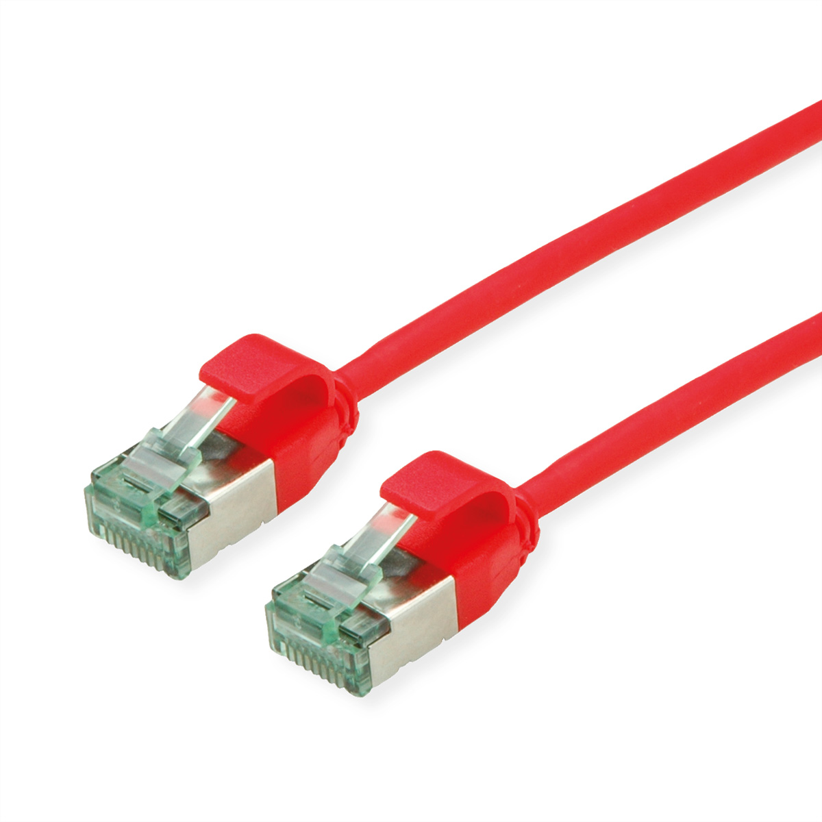 ROLINE RM U/FTP DataCenter Patchkabel Kat.6A (Class EA), slim, rot, 0,15 m