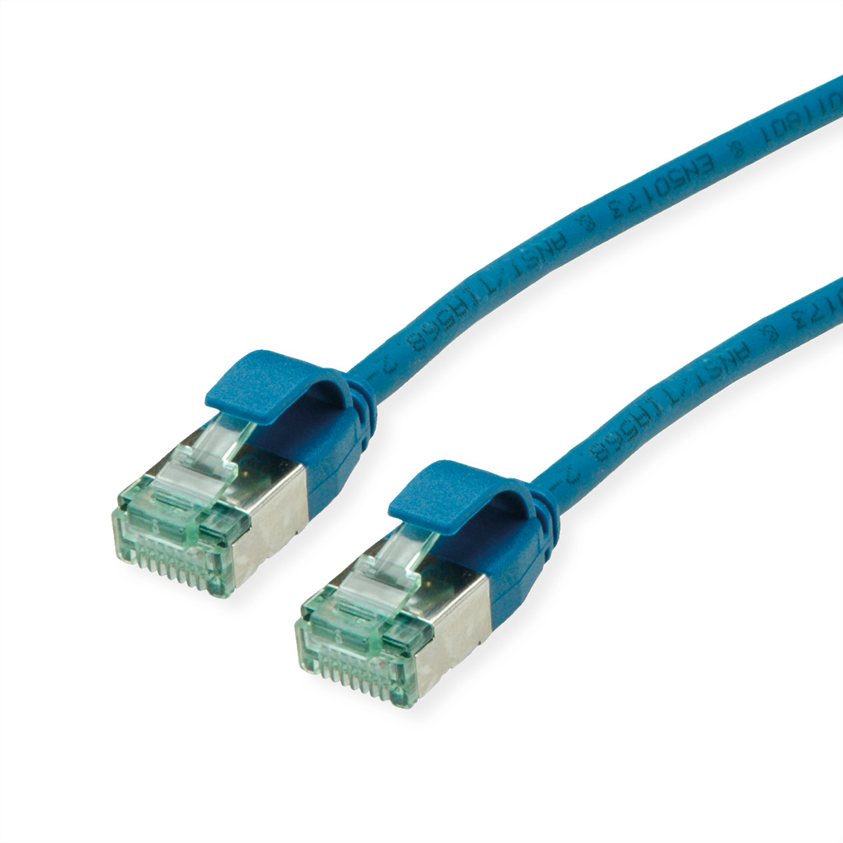 ROLINE RM U/FTP DataCenter Patchkabel Kat.6A (Class EA), slim, blau, 0,5 m