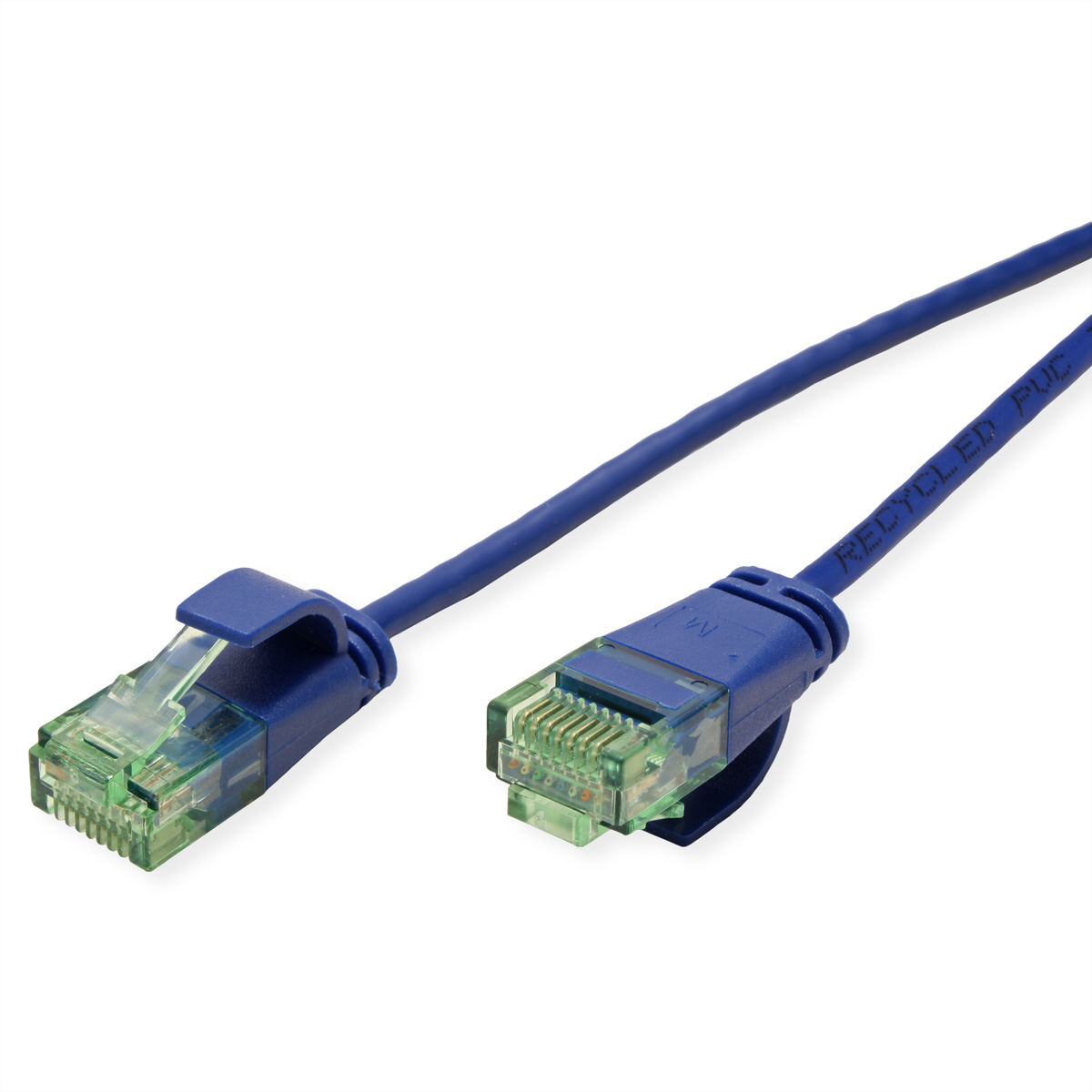 ROLINE RM UTP DataCenter Patchkabel Cat.6A (Class EA), slim, blau, 0,15 m