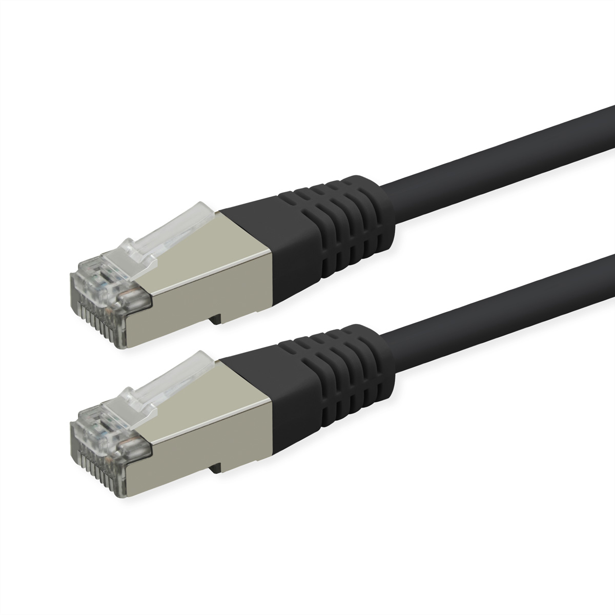 ROLINE Patchkabel Cat.6 (Class E), PoE, S/FTP (PiMF), schwarz, 0,3 m S/FTP Patchkabel (PiMF)