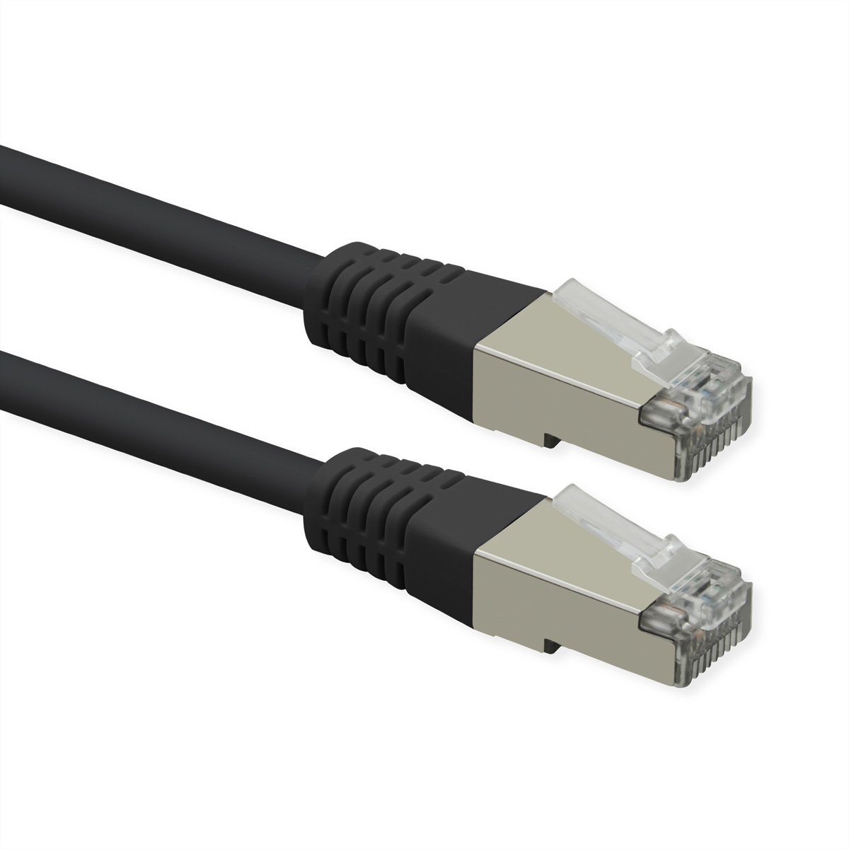 ROLINE Patchkabel Cat.6 (Class E), PoE, S/FTP (PiMF), schwarz, 0,3 m