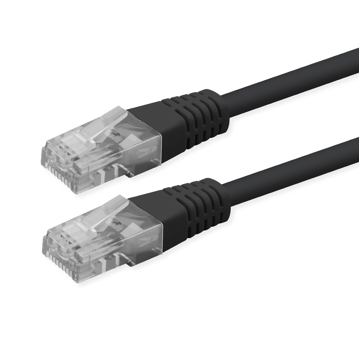 ROLINE Patchkabel Cat.6 (Class E), UTP, PoE, schwarz, 0,3 m U/UTP Patchkabel