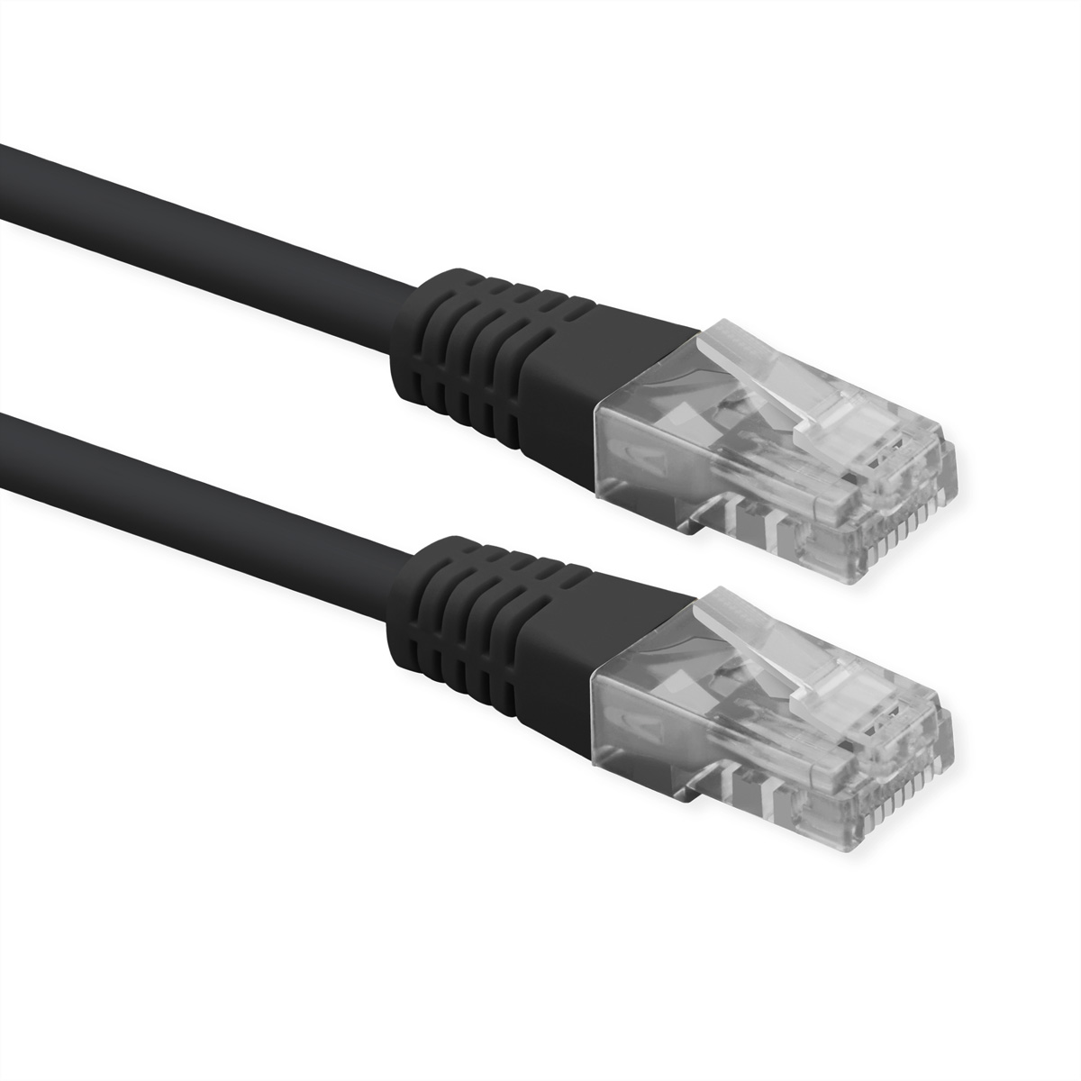 ROLINE Patchkabel Cat.6 (Class E), UTP, PoE, schwarz, 0,3 m